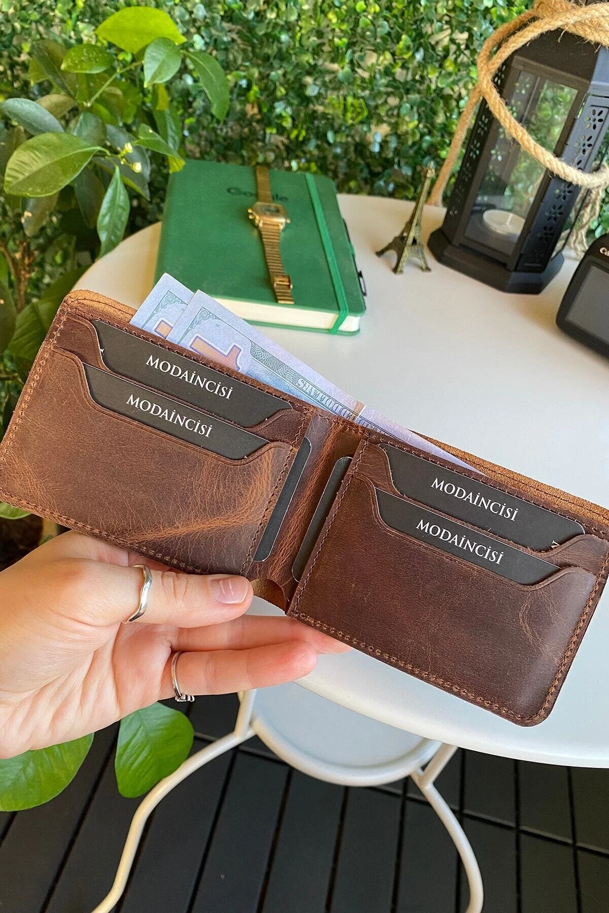کیف پول مردانه TULIPA OBEDNESS LEAINE چرمی NATUREL SLIM کلاسیک BROWN مردانه'S جزئیات ارشد کار Modica