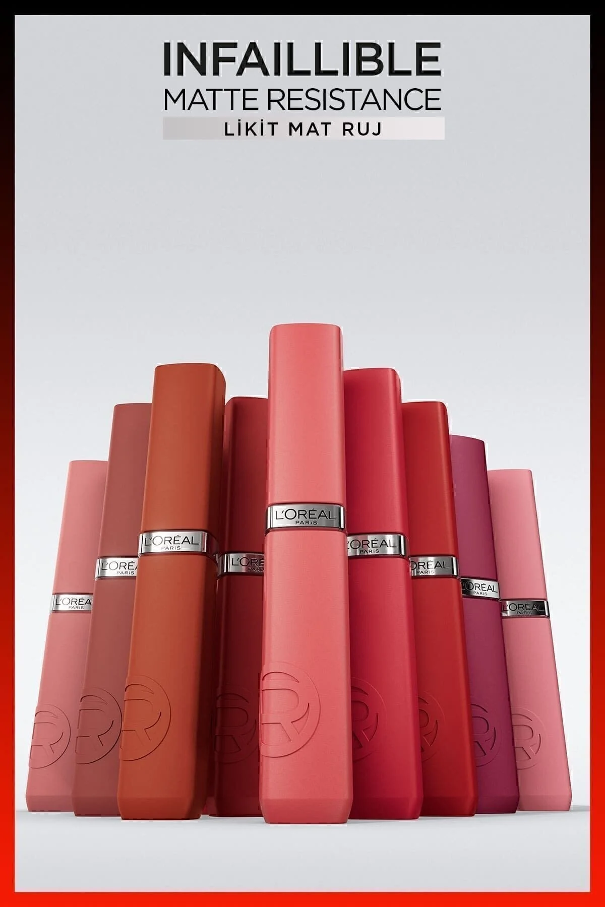 L'Oreal Paris رژ لب مایع مات Infaillible Resistance ماندگاری 16ساعته شماره 300 رنگ نارنجی