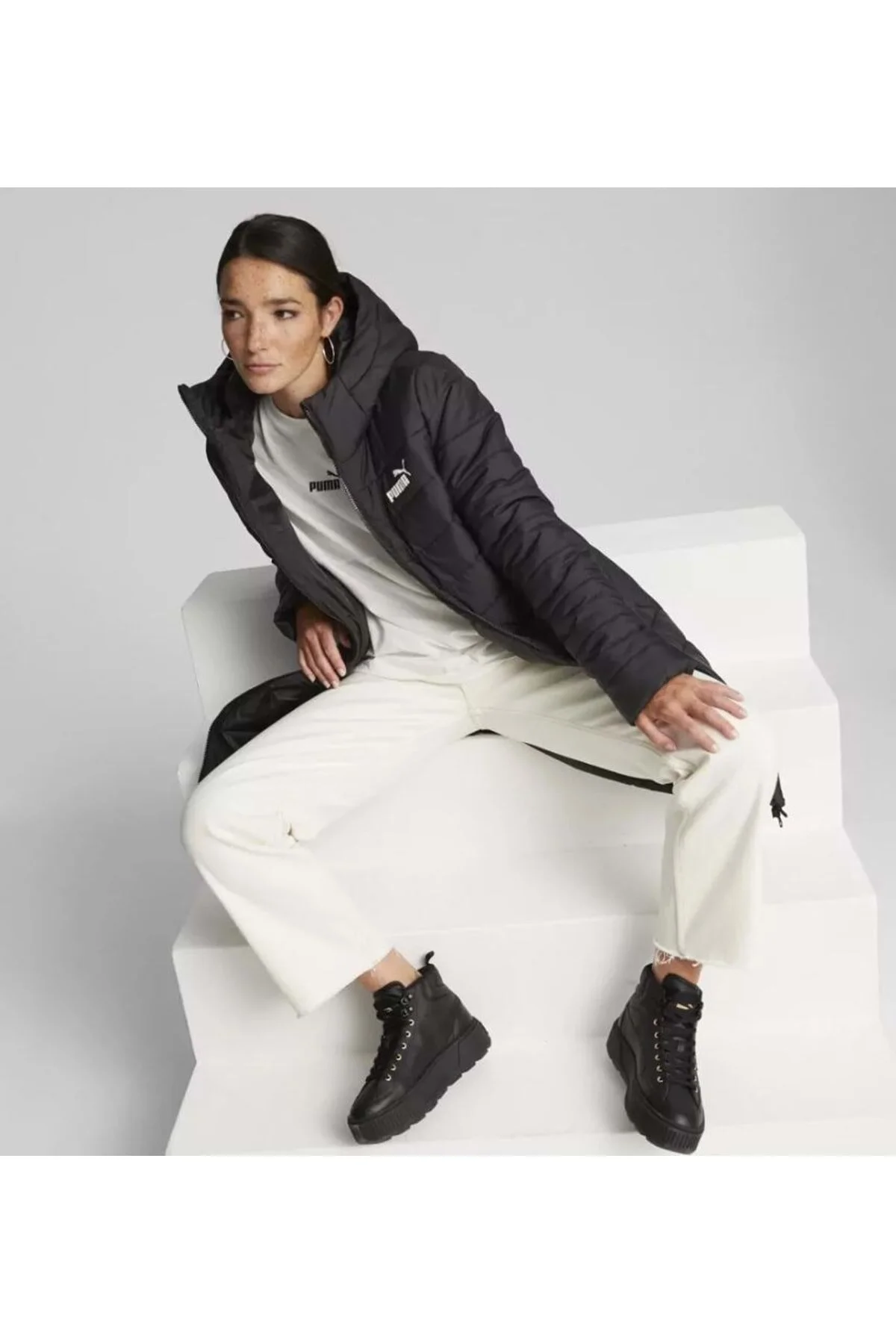 مانتو زنانه بلند بادی 01 ESS PADDED کت مشکی پوما Puma