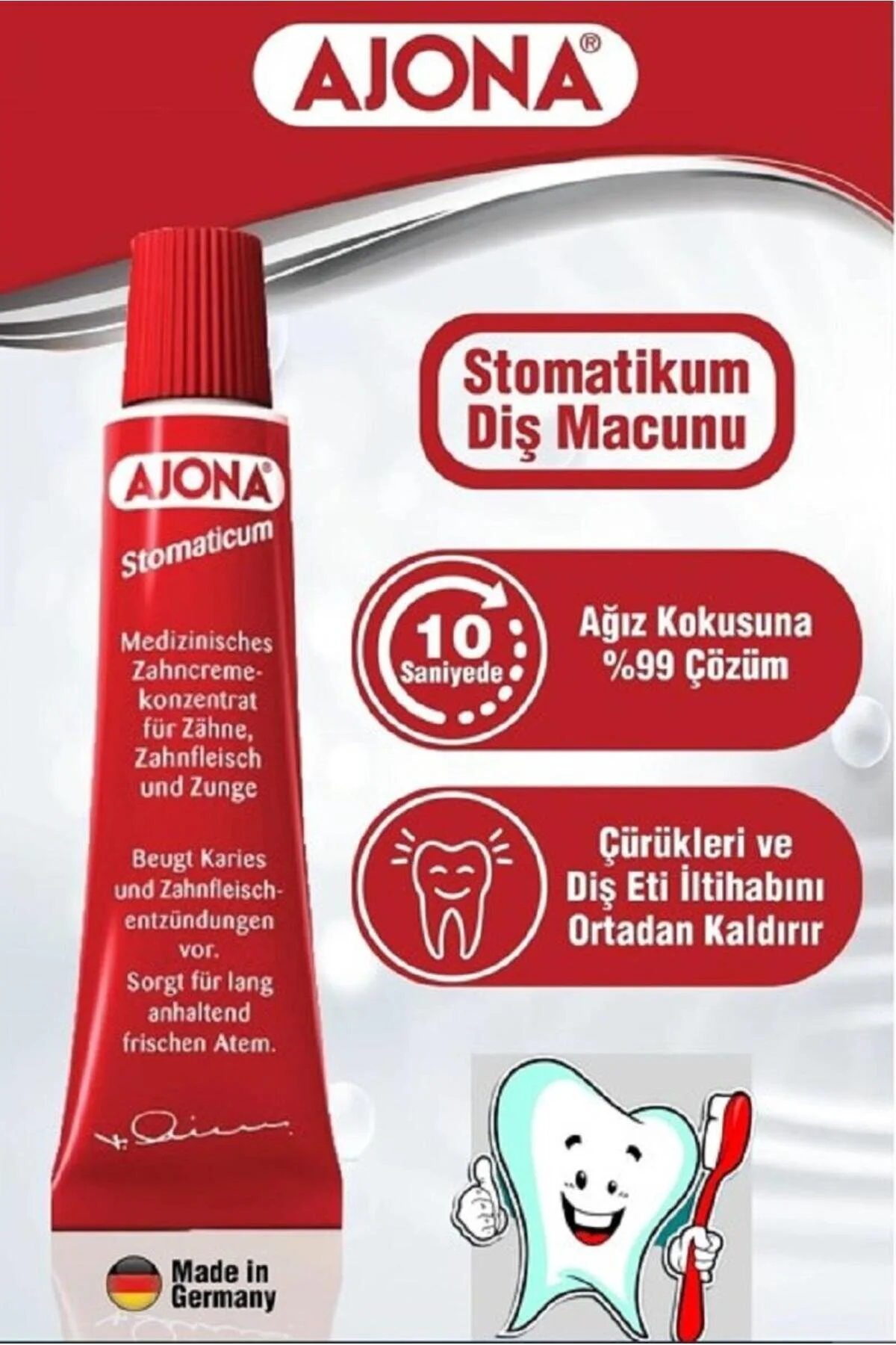 خمیر دندان Diş Macunu Stomatikum 25 میلی لیتر با فرمولاسیون ویژه Ajona