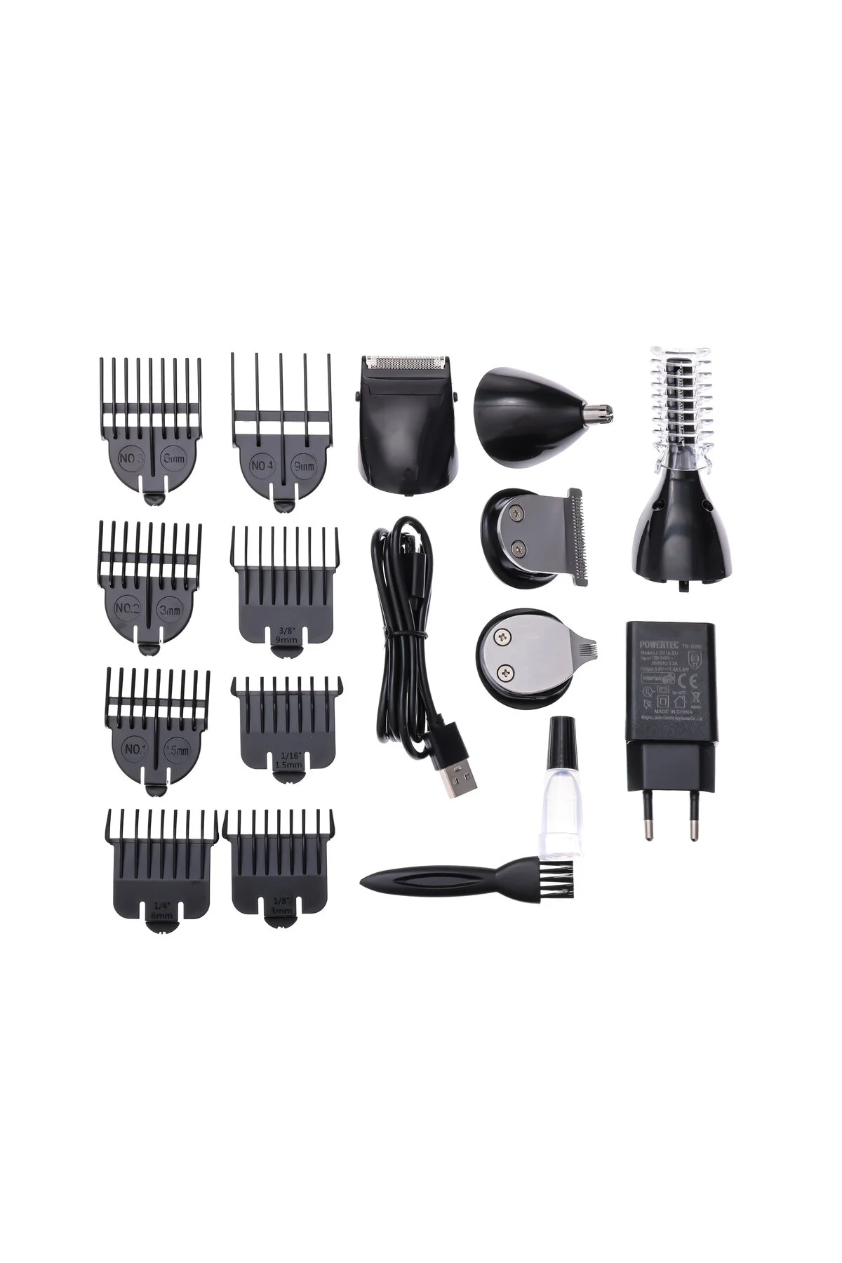 ماشین اصلاح طلایی مردانه برقی Tr 1000 14 عنوان کیت مراقبت مو موی ریش بینی پاورتچ  Powertec