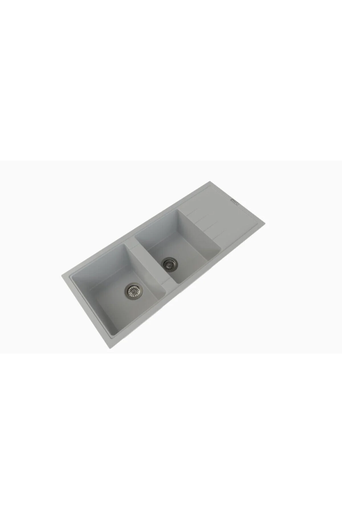شستشو سینک ظرفشویی گرانیتی کریستالوکس P X116 خاکستری 2 دیگ زیر پیشخوان و بالای آشپزخانه 116,5X50,8 سانتی متر POLEX