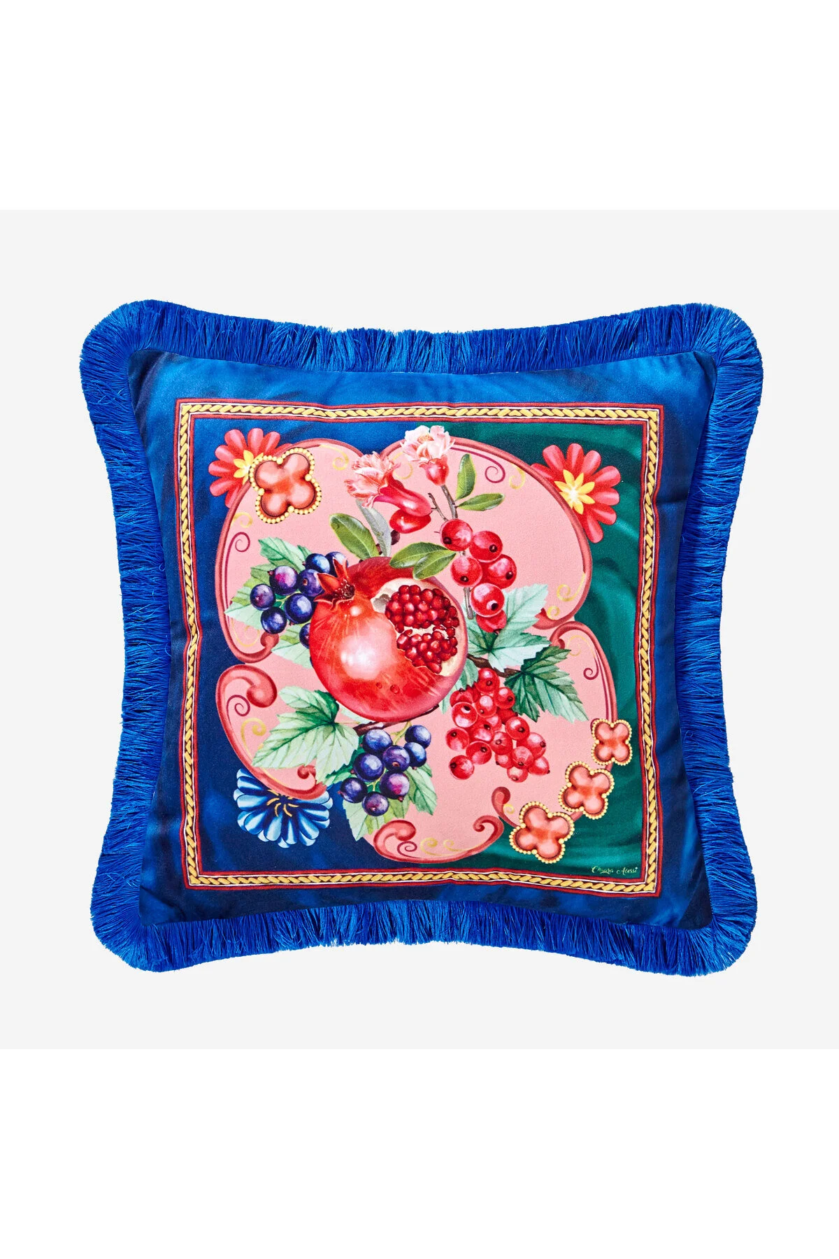 کوسن و کاور LA VITA E BELLA NAVY BLUE مخملی بالش تزئینی 45X45 سانتی متر CHIARA ALESSI