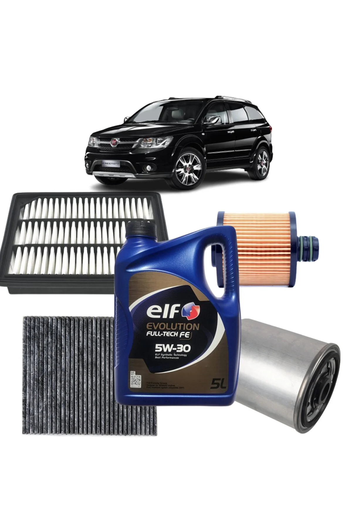 مراقبت خودرو و لاستیک مجموعه تعمیر نگهداری فیلتر FIAT FREEMONT 2.0 JTD 2011 2015+ELF 5W30 5LT 2025 Sardes