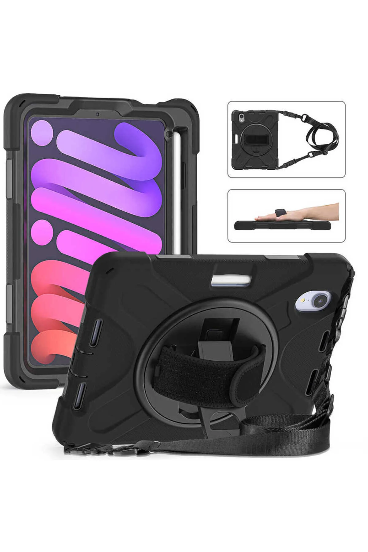 کاور تبلت IPAD MINI نسل ششم ZORE DEFENDER SILICONE مشکی Alan Tech