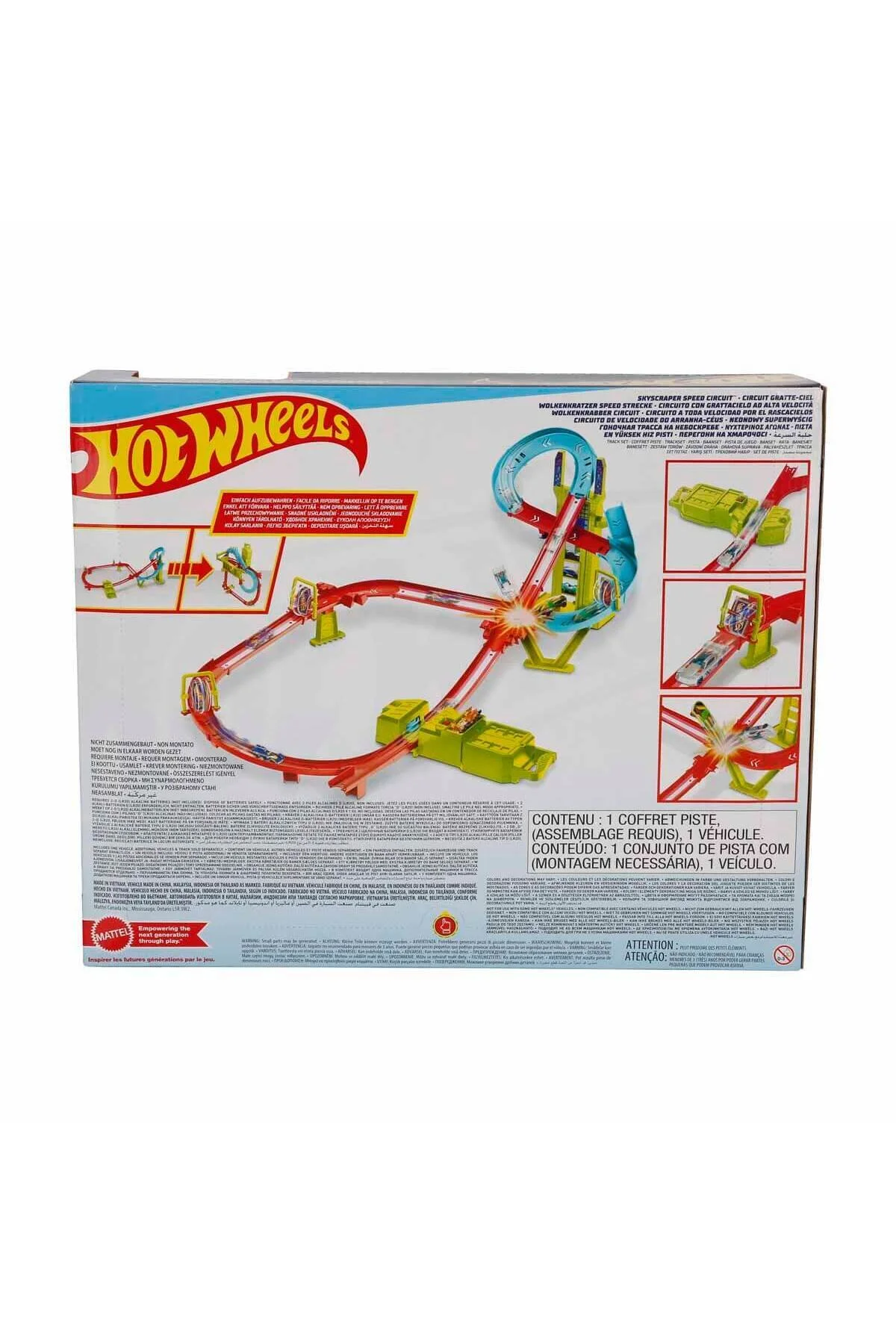 اسباب بازی های فیگور دیگر ست پیست هیجان انگیز مسابقه چندگانه TOY NEON RACES HPC07 HOT WHEELS