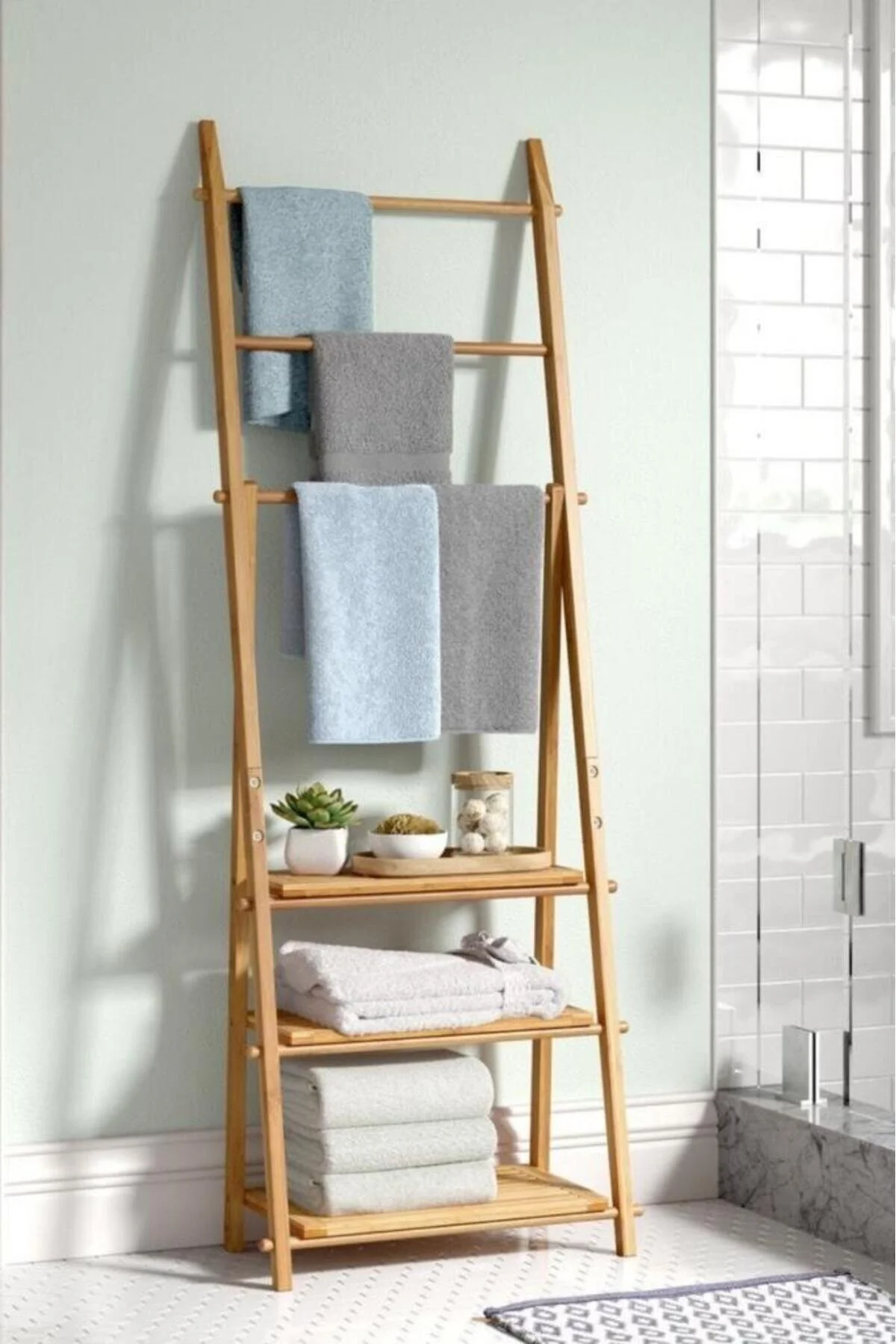 نظم‌دهنده حمام بامبو 3 قفسه حوله آویز ویرایشگر MARWEAR ORGANIZER DB 0006 Digithome