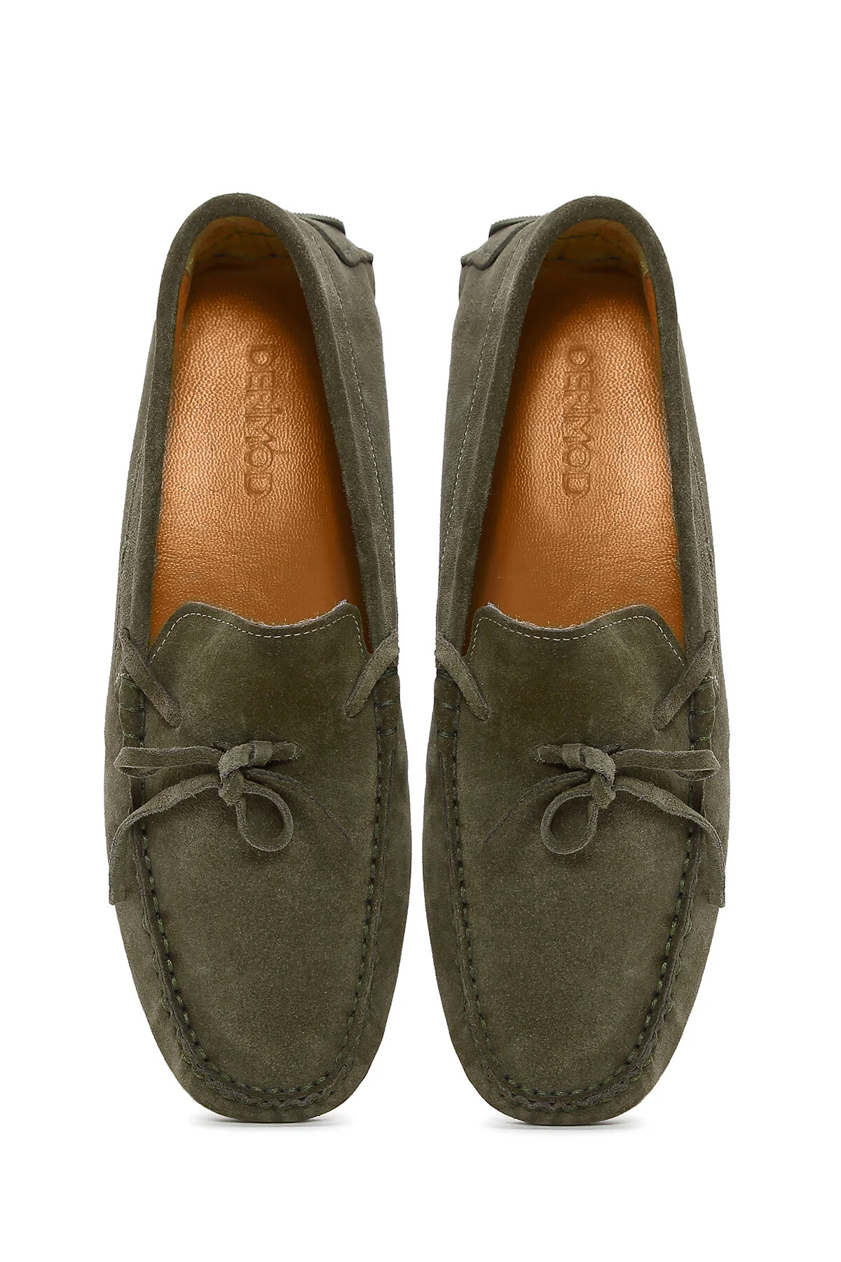 کفش مردانه چرمی مرد خاکی سات Loafer Casual دریمود Derimod
