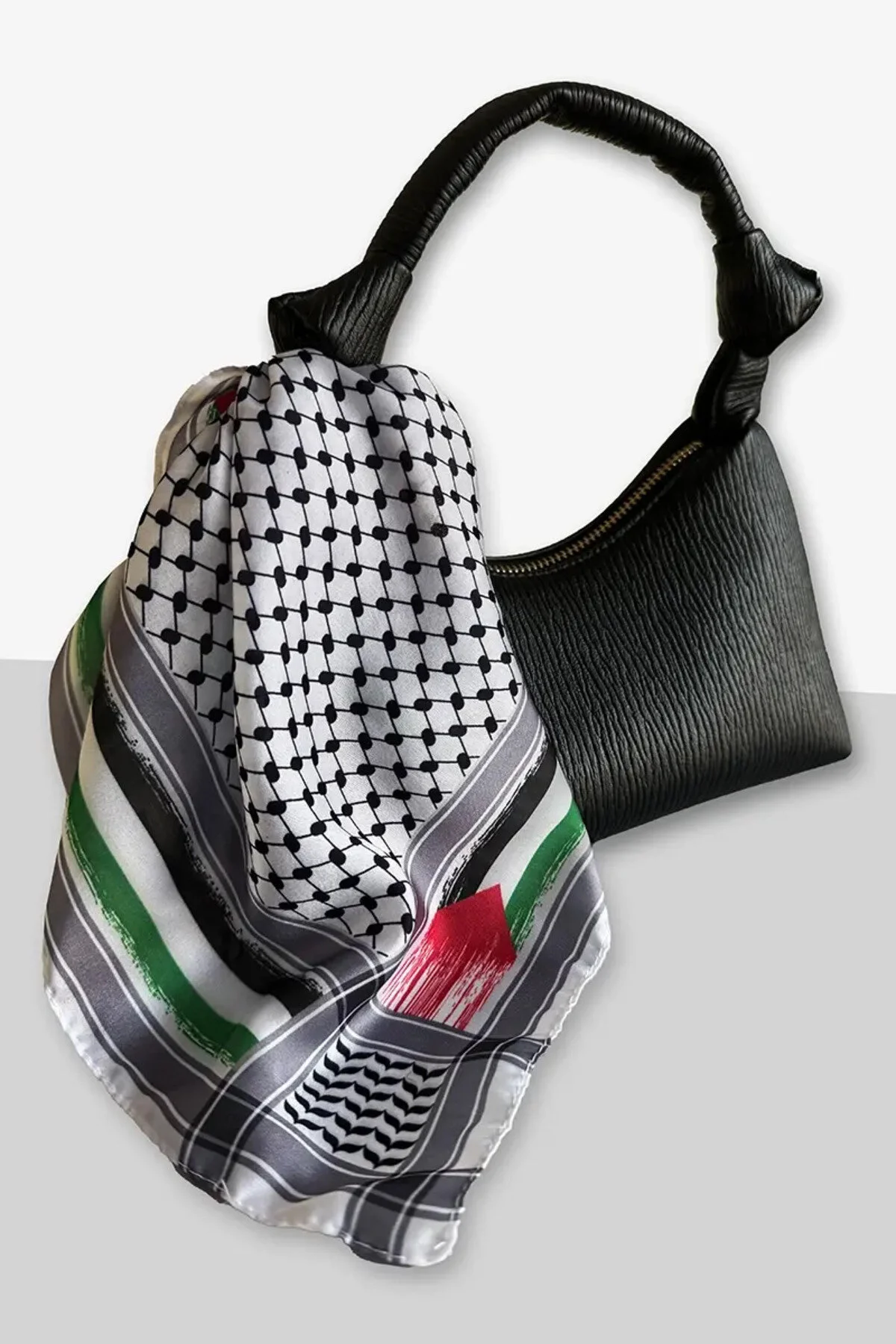 شال روسری پوشی پرچم فلسطین با طرح کفیه Madame Polo