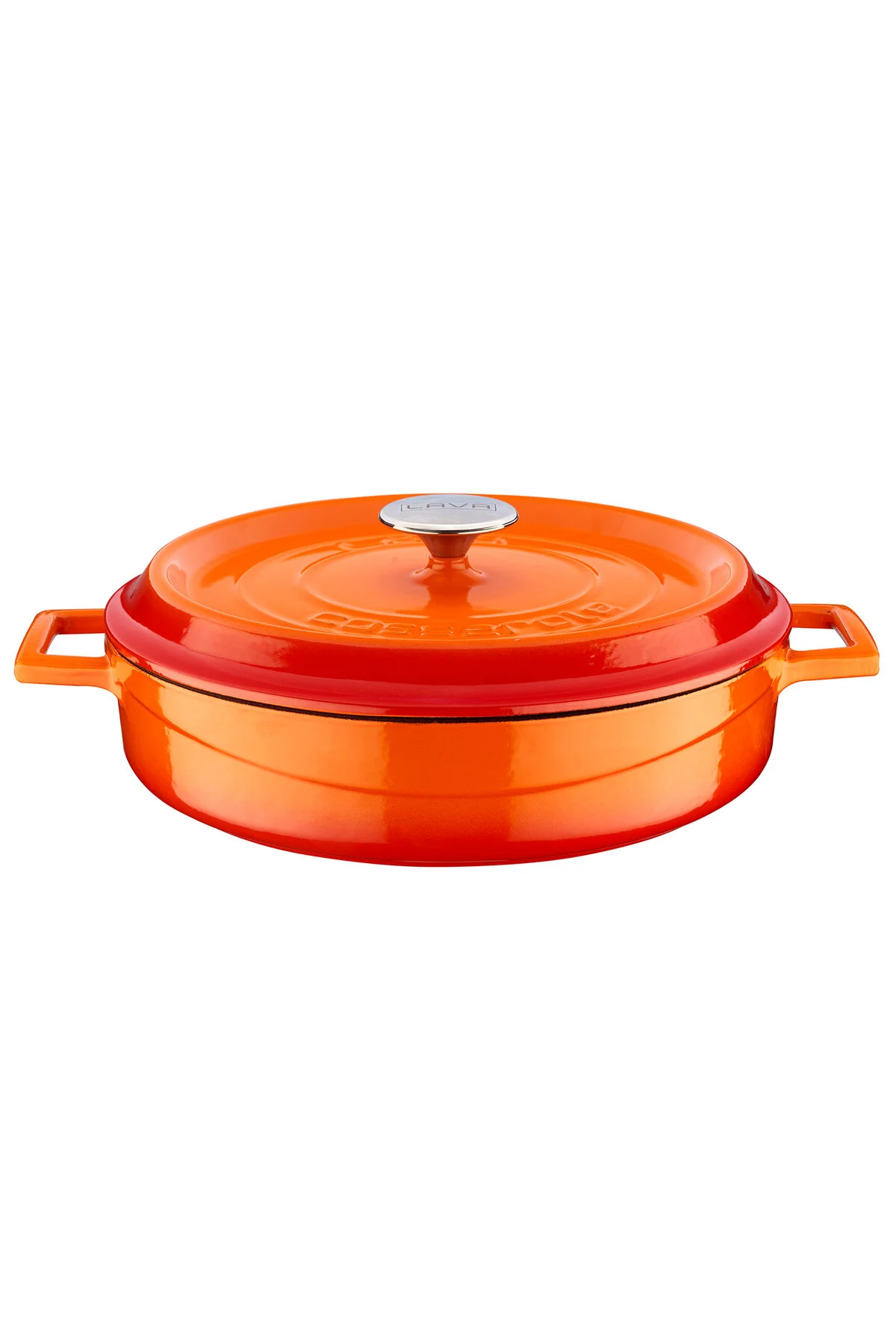 قابلمه گلدان ریخته گری و تابه 4 قطعه نارنجی را تنظیم کنید Lava