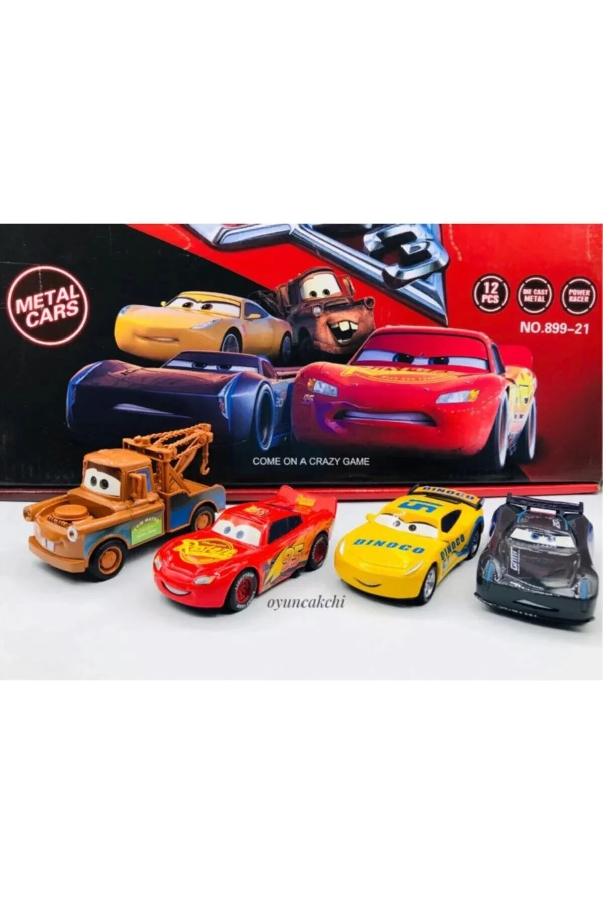 ماشین اسباب بازی CARS 3 LIGHTNING MC QUEEN JACKSON RAMIREZ TOWN MATER 4 PIECE METAL PULL AND DROP TOY tmtoysandmore