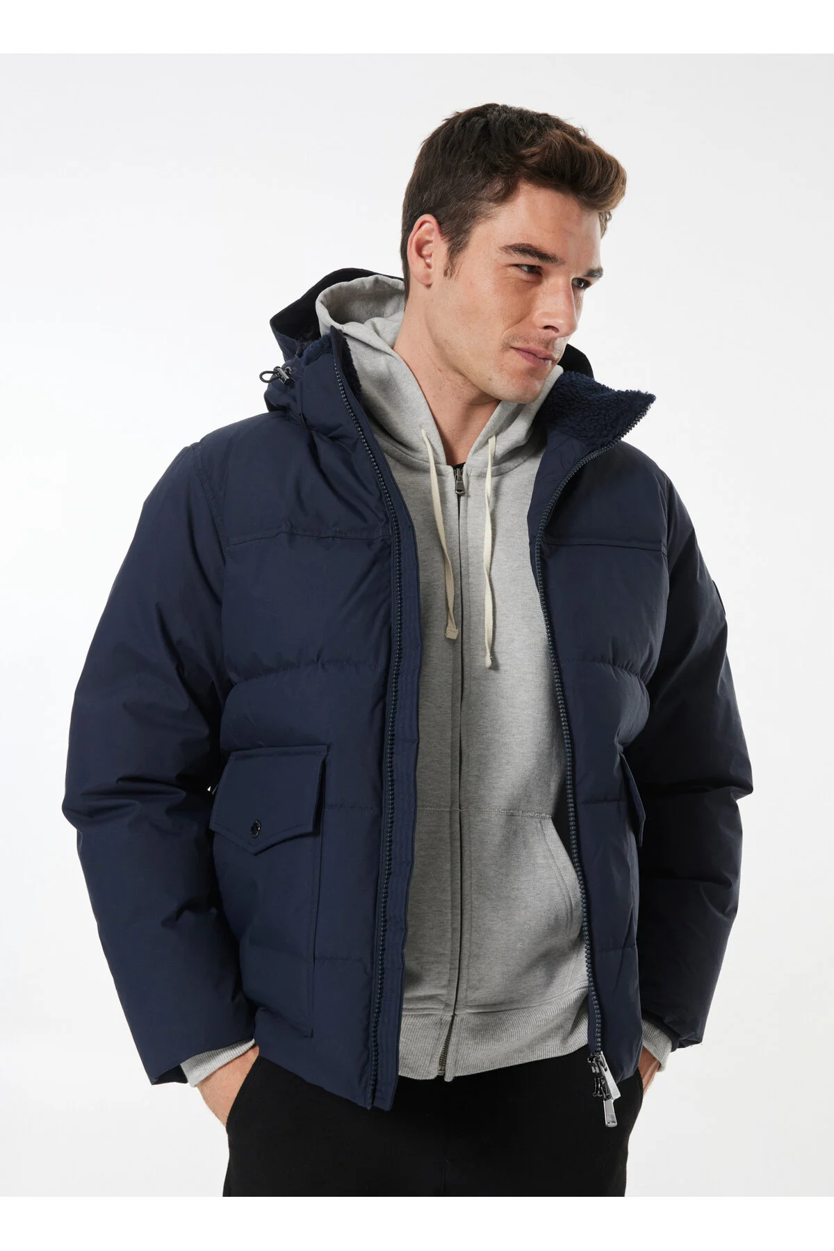 کاپشن مانتو مردانه آبی MW0MW37125DW5 اورجینال Tommy Hilfiger