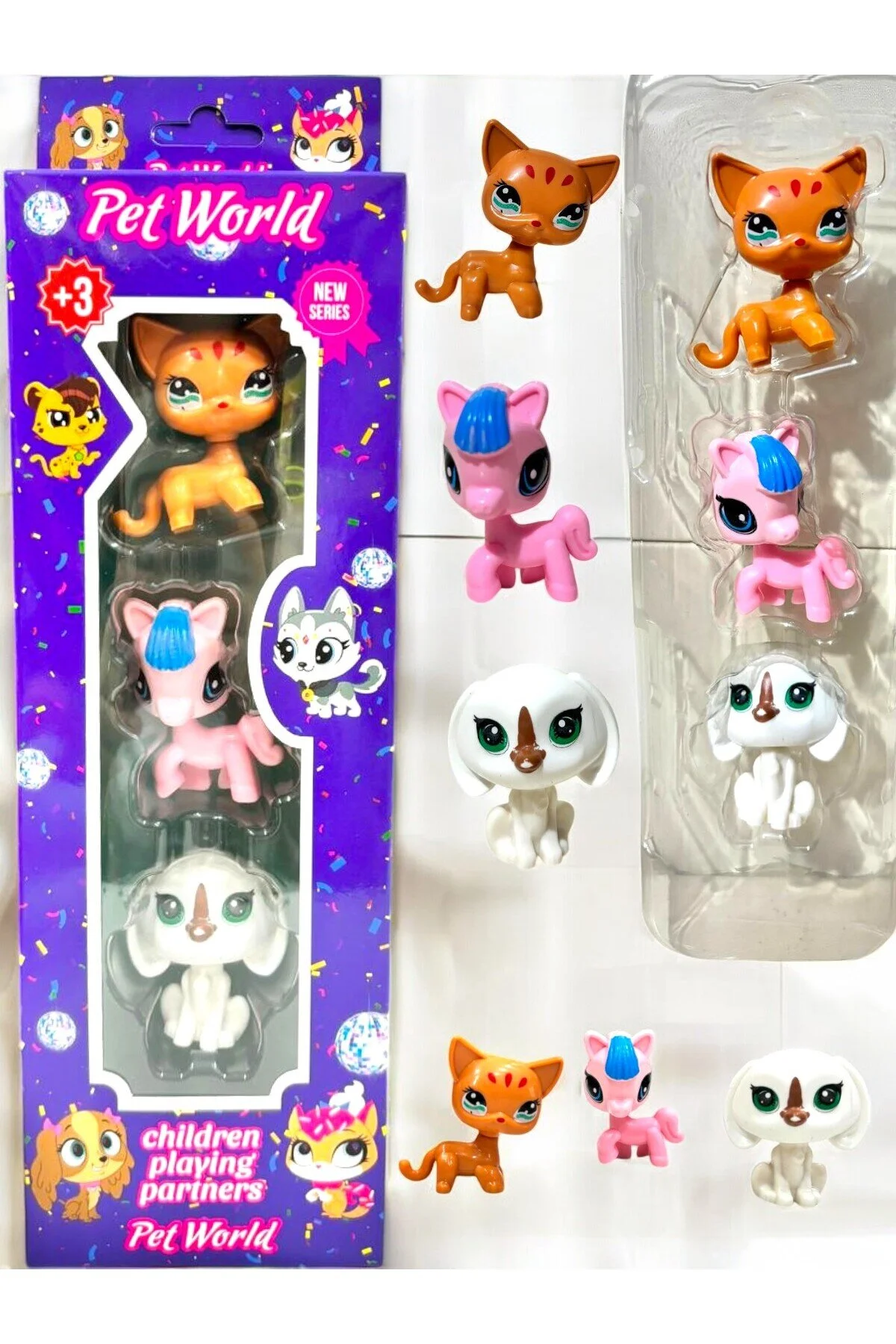 اسباب بازی های فیگور دیگر مینی پت شاپ MINIS LITTLEST CHEERFUL 3 تایی YILDIRIM OYUNCAK