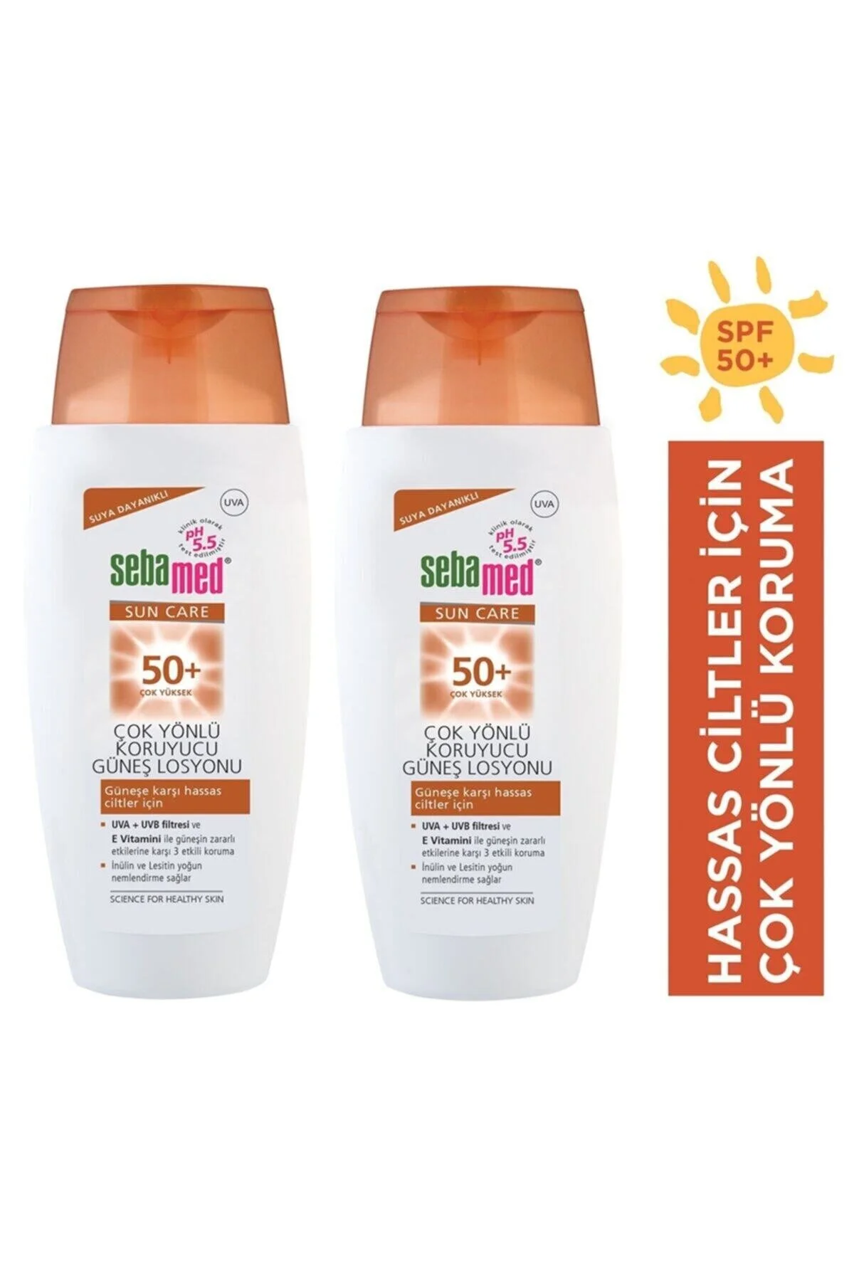 کرم ضد آفتاب بدن SUN CARE 50+ LOTION 150 ML X 2 قطعات Sebamed