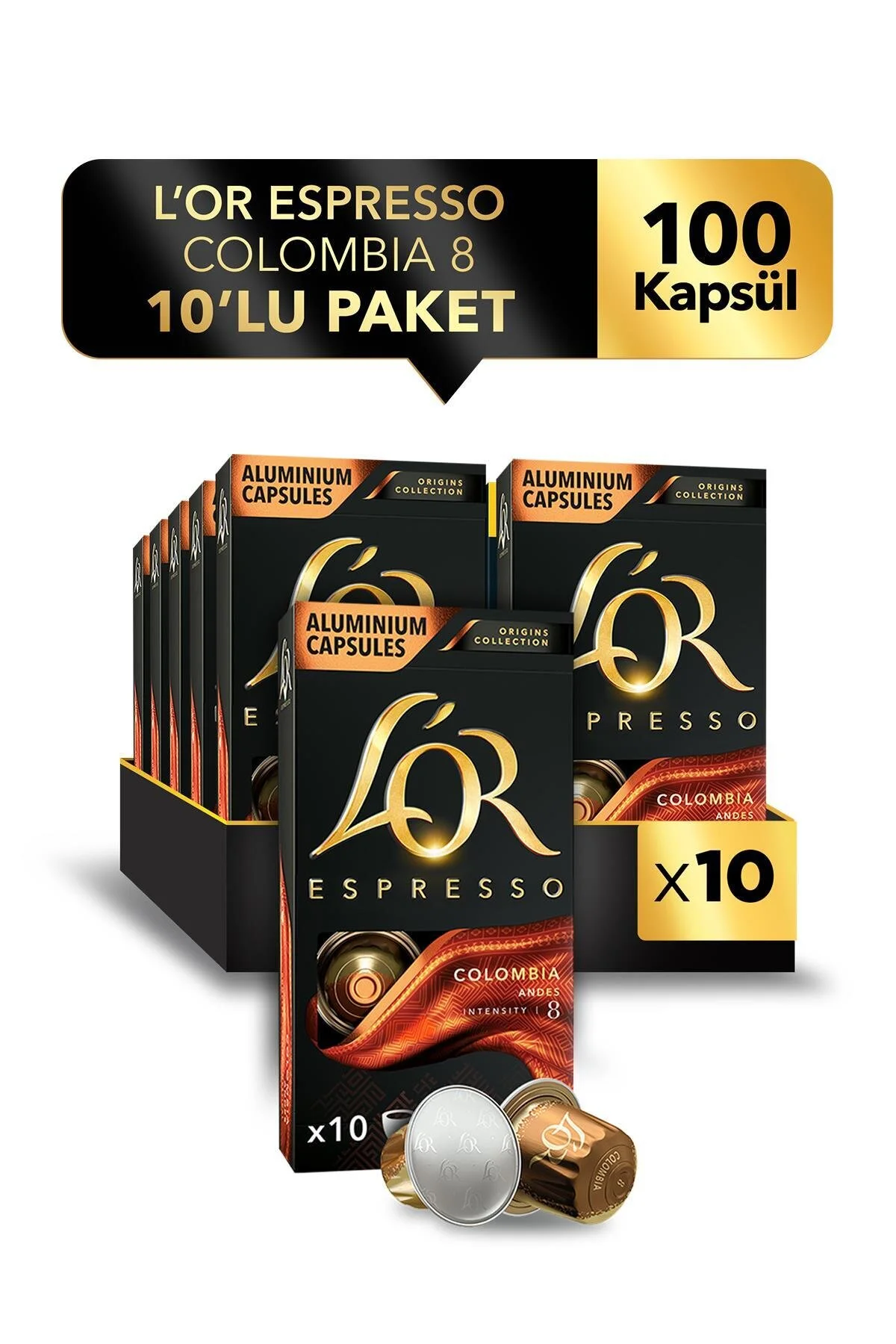 کپسول قهوه اسپرسو منشأ کلمبیا X 100 قطعه L'OR