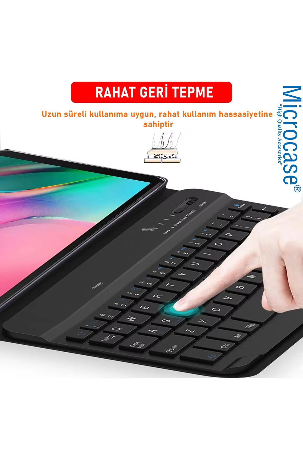 کاور تبلت سازگار با IPAD PRO 12.9 M2 قاب پایه کیبورد ترکی بلوتوث Microcase