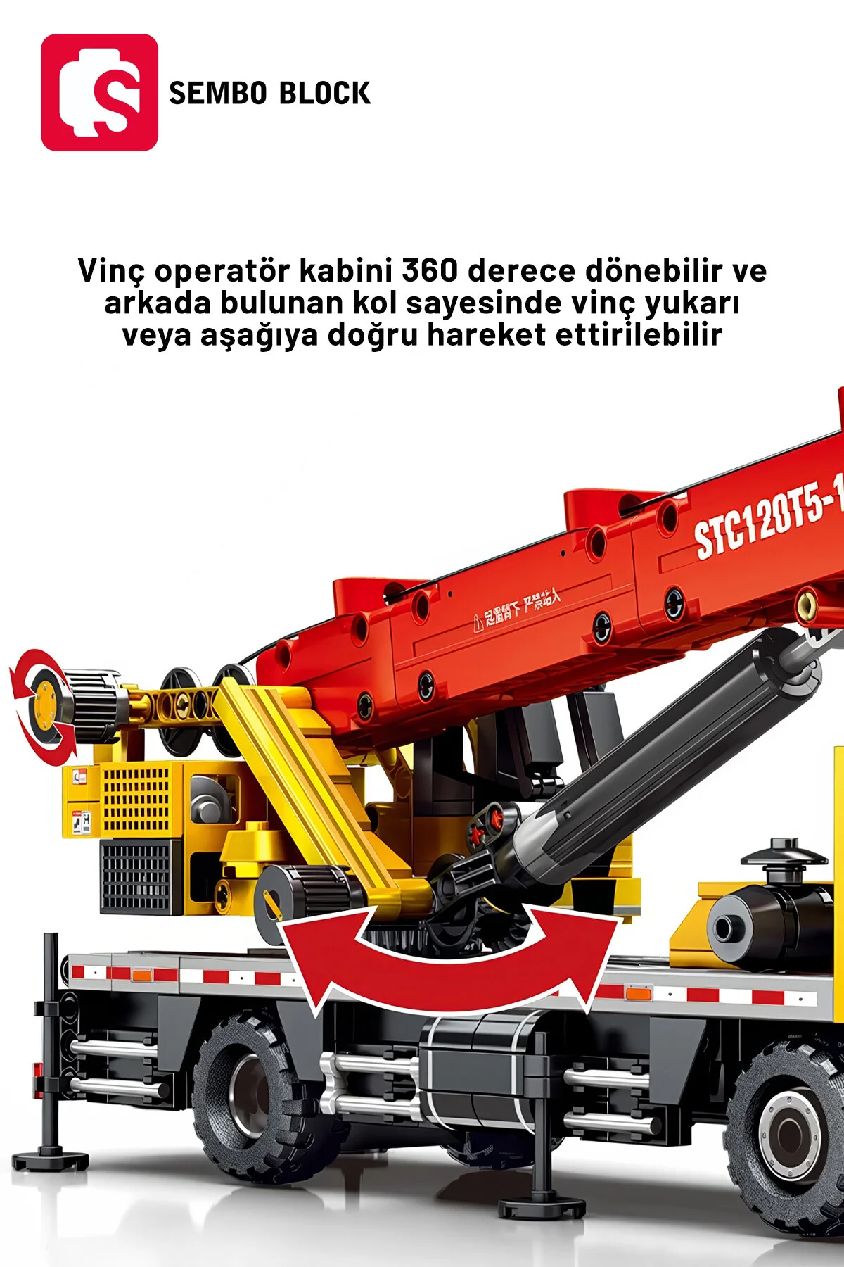 لگو و اسباب بازی های ساخت محور بلوک ساختمانی SANY LICENSED CRANE 991 PIECE سازگار با 712022 از ترکیه Sembo Block