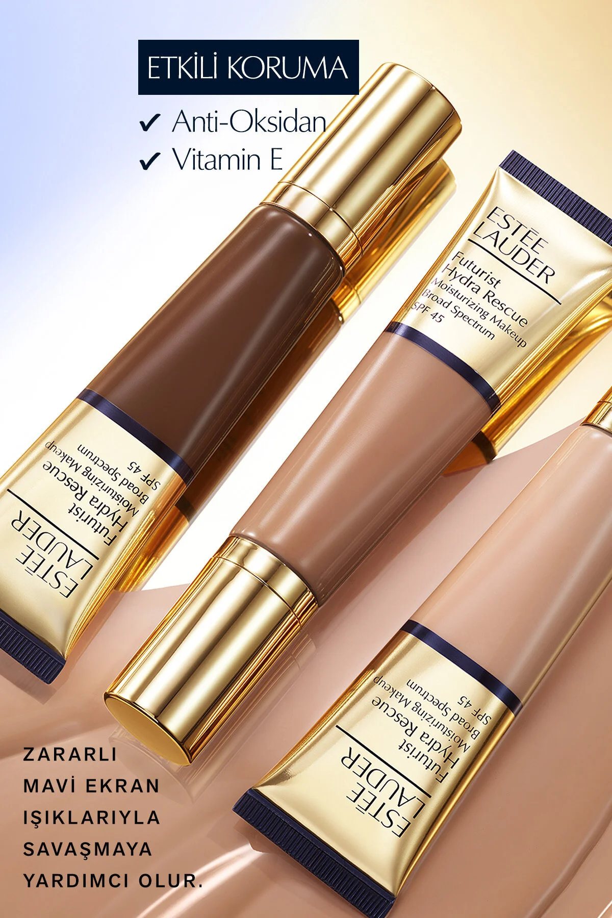پایه ضدآفتاب مرطوب کننده با SPF 45 رنگ: 3N2 گندم طبیعی NB 594 استی لادر Estee Lauder