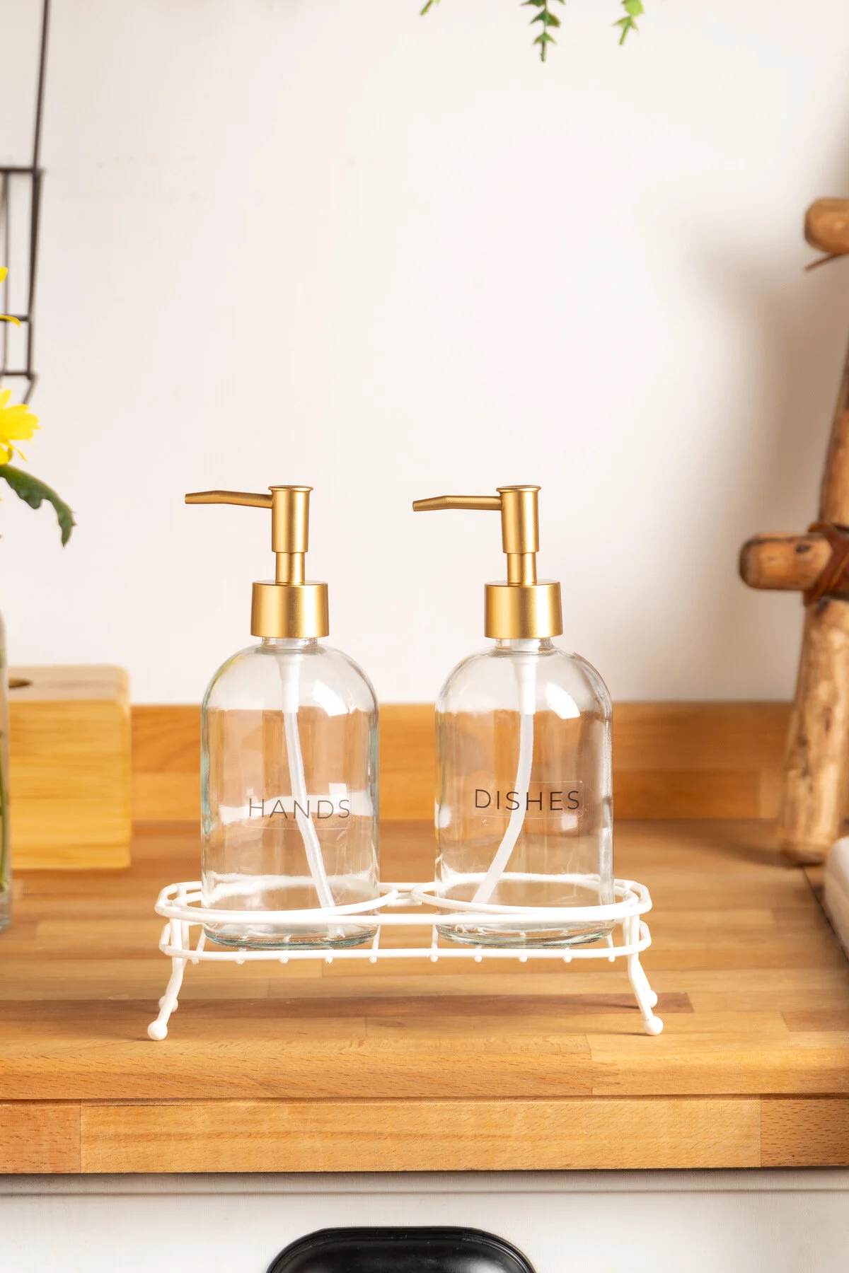 جاصابونی توکیو با 2 صابون مایع و پوشش طلای سفید ایستاده است FH finehome