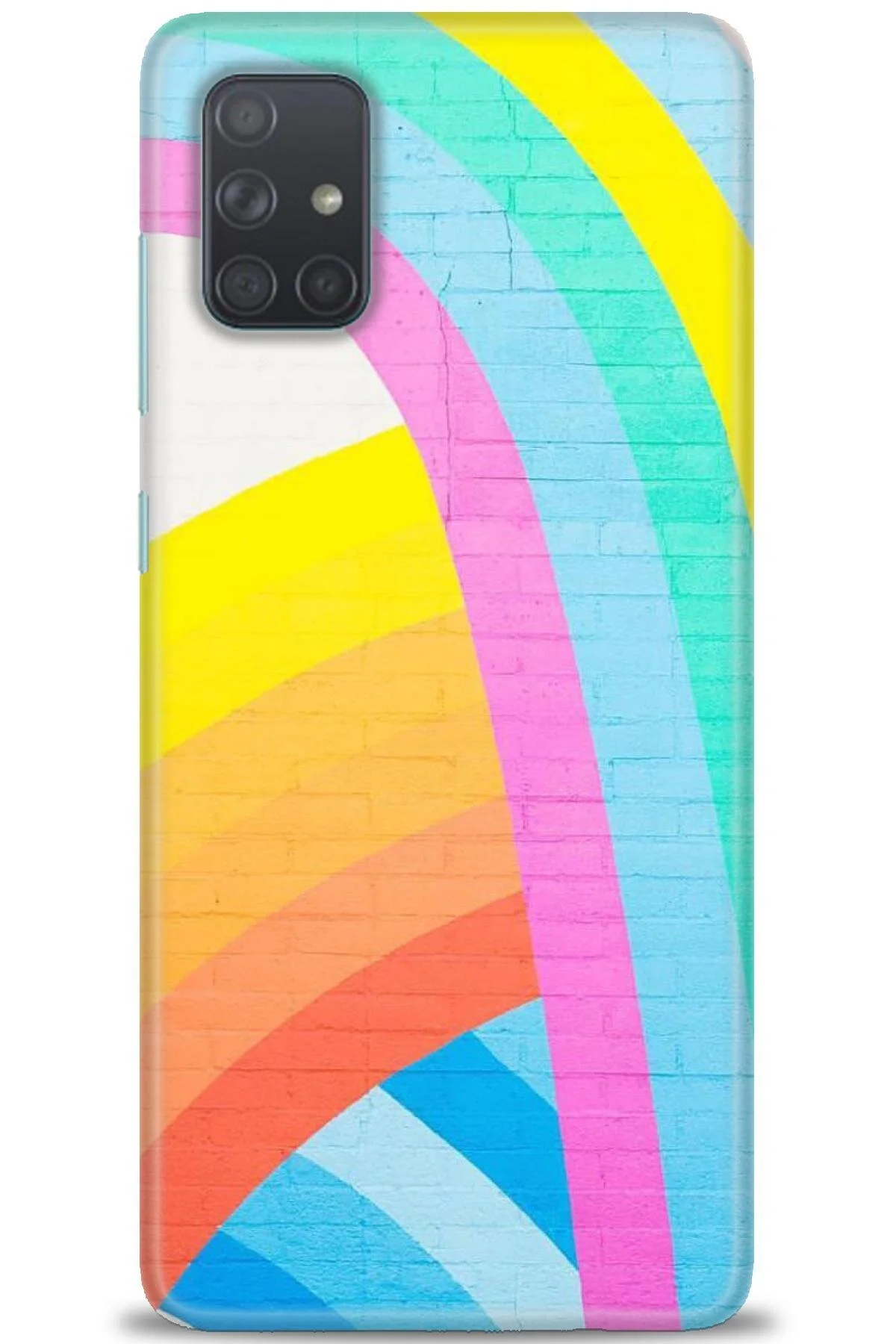 کاور و قاب چاپی HD SAMSUNG GALAXY A71 کاغذ دیواری رنگی + محافظ تمام صفحه MRCİLETİSİM