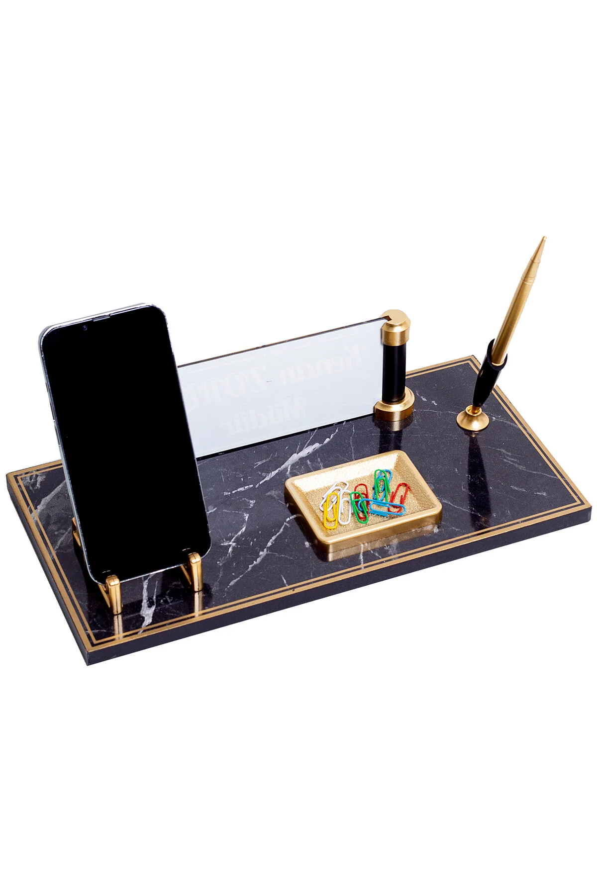 سازمان دهنده رومیزی مشکی نام دسک تاپ دفتر SET NAME NEW GIFT isimliksepeti