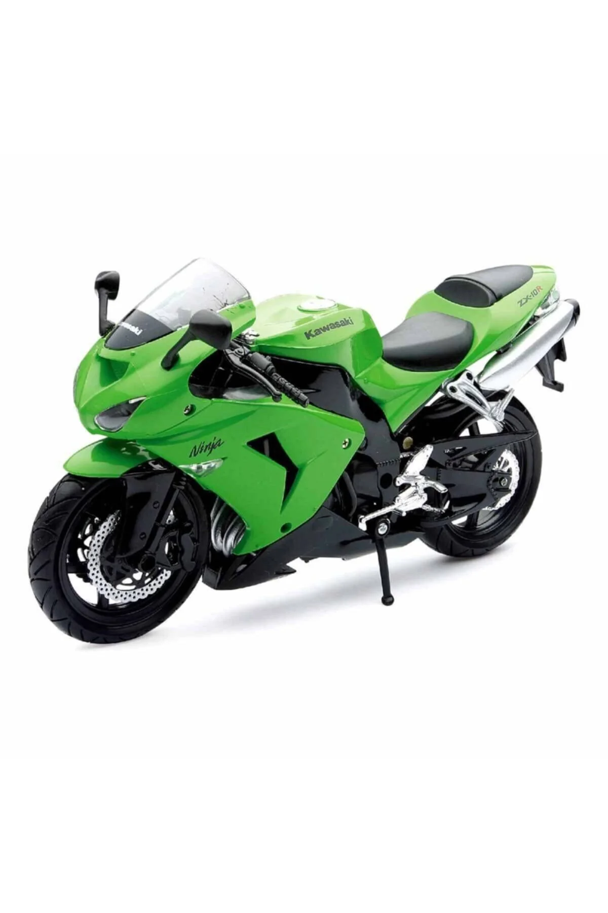 مدل خودرو اسباب بازی 1:12 KAWASAKI ZX 10 R 2006 موتور 17CM GREEN سیکلت Genel Markalar