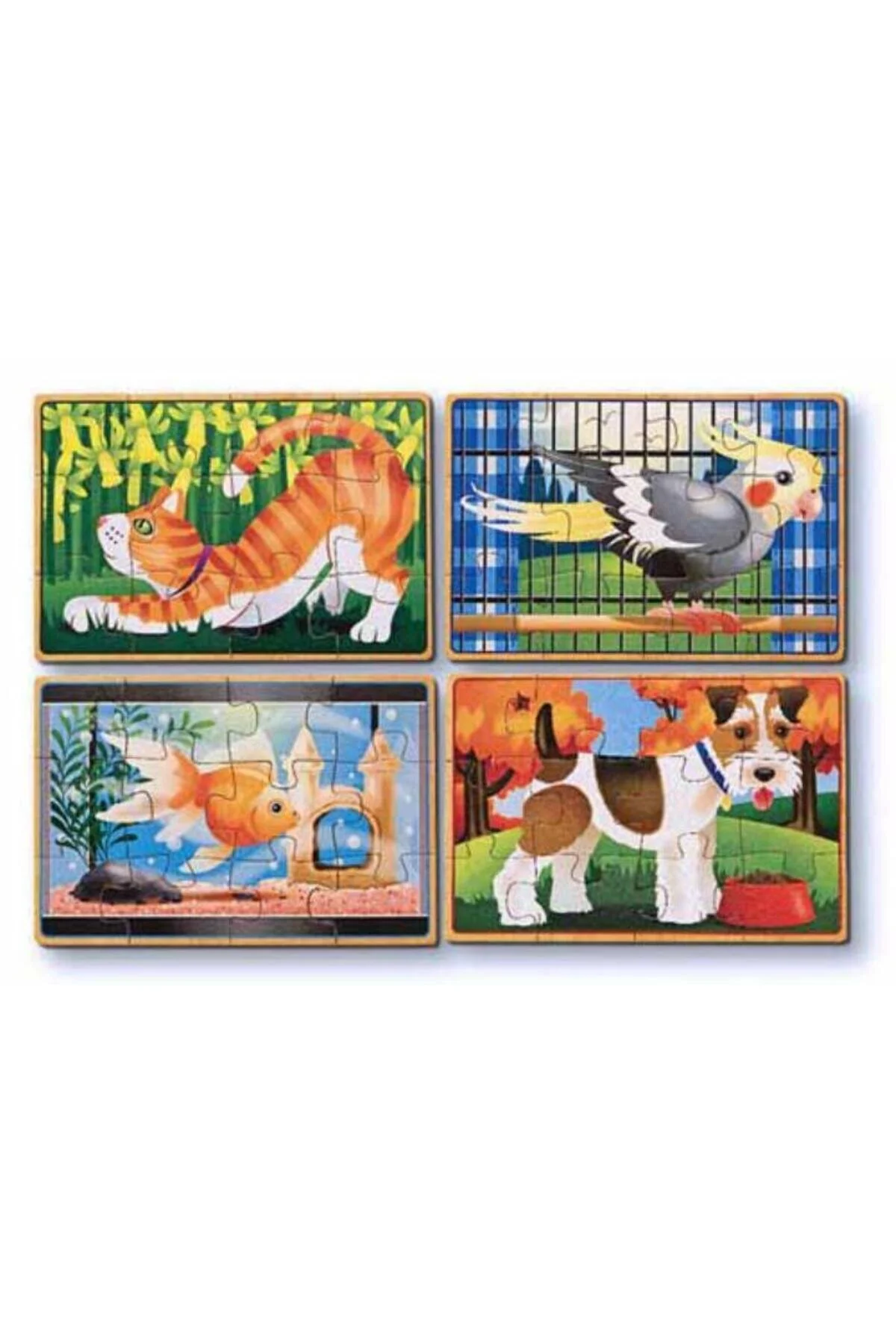 پازل ها و یاپبوزهای کودک ملیسا داگ وودن 12X4 اره منبت کاری حیوانات خانگی Melissa & Doug Melissa & Doug