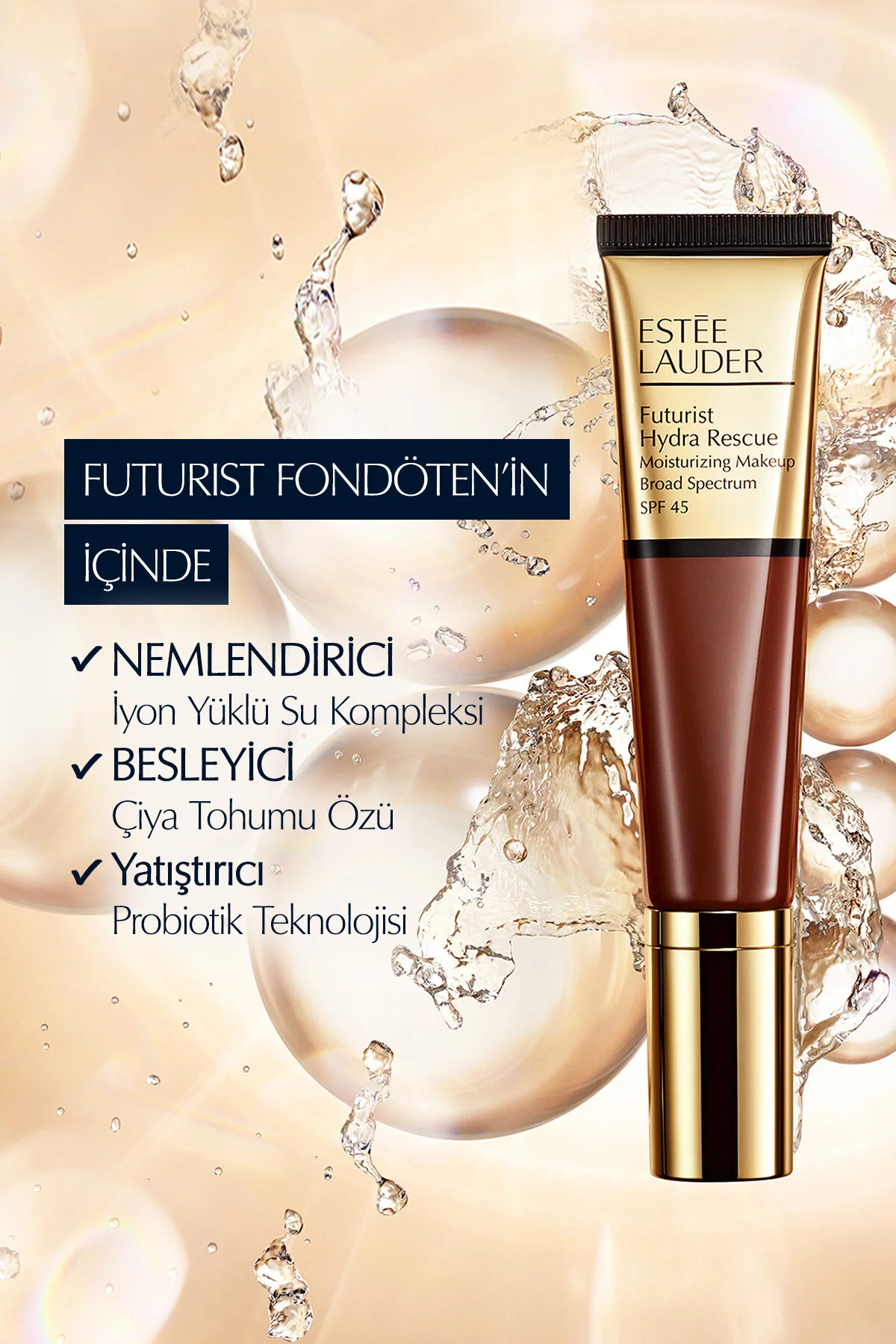پایه ضدآفتاب مرطوب کننده با SPF 45 رنگ: 3N2 گندم طبیعی NB 594 استی لادر Estee Lauder