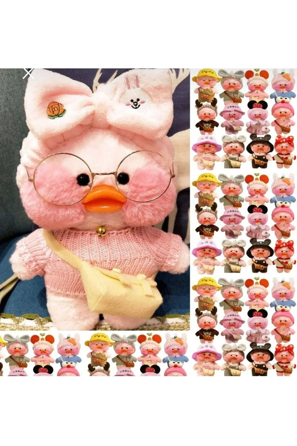 اسباب بازی های پشمی عینک مخملی LALAFANFAN DUCK TOY JOON COLORS ASSORTED 30CM SOFT KAWAII اردک tmtoysandmore