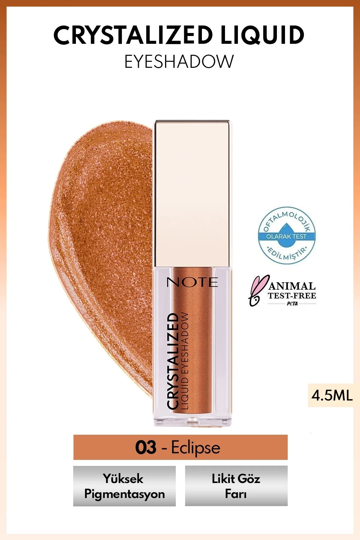 سایه چشم CRYSTALIZED LIQUID EYESHADOW METALLIC 03 ECLIPSE Note Cosmetics