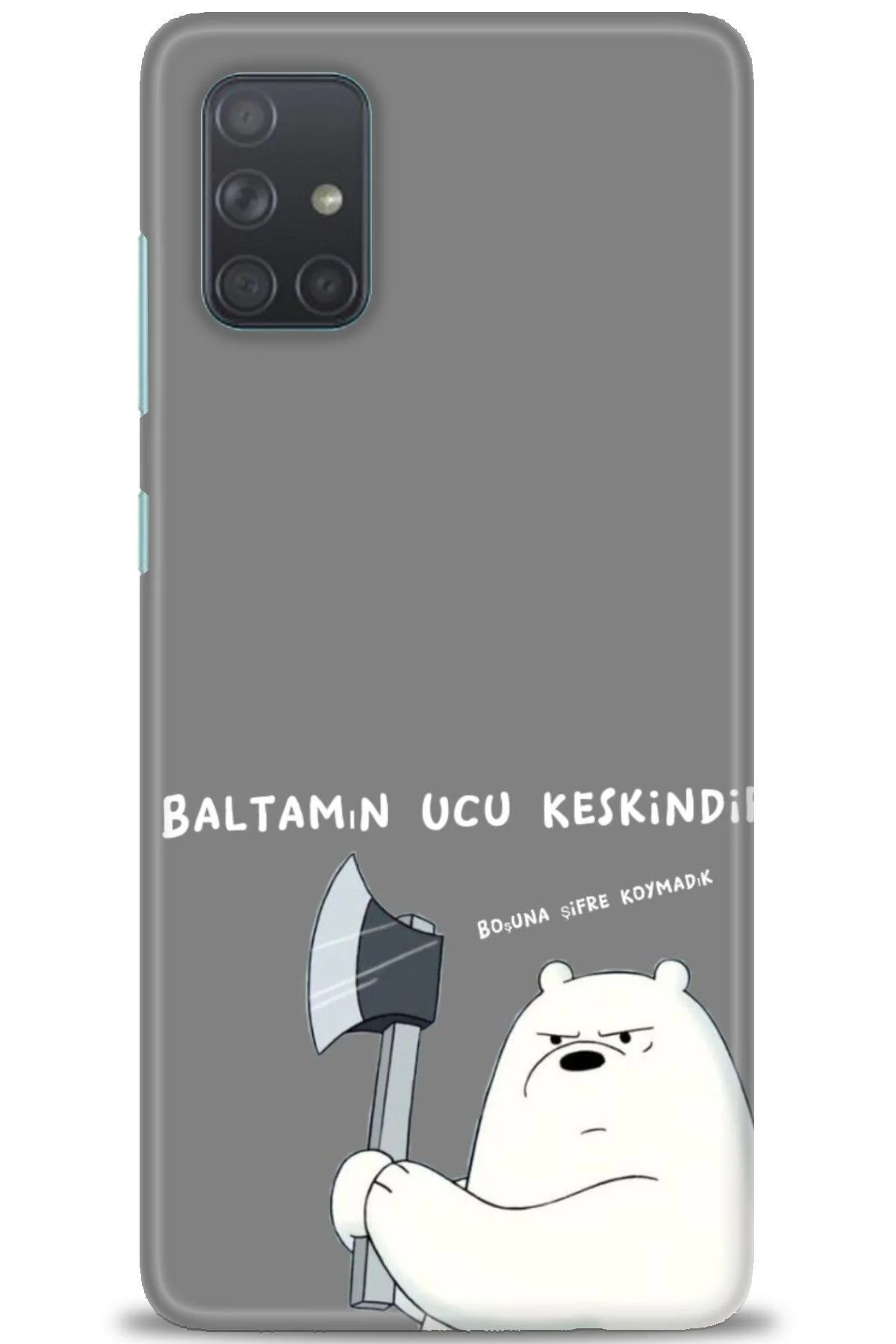کاور و قاب چاپی HD SAMSUNG GALAXY A71 MY AXE IS SHARP + محافظ تمام صفحه MRCİLETİSİM