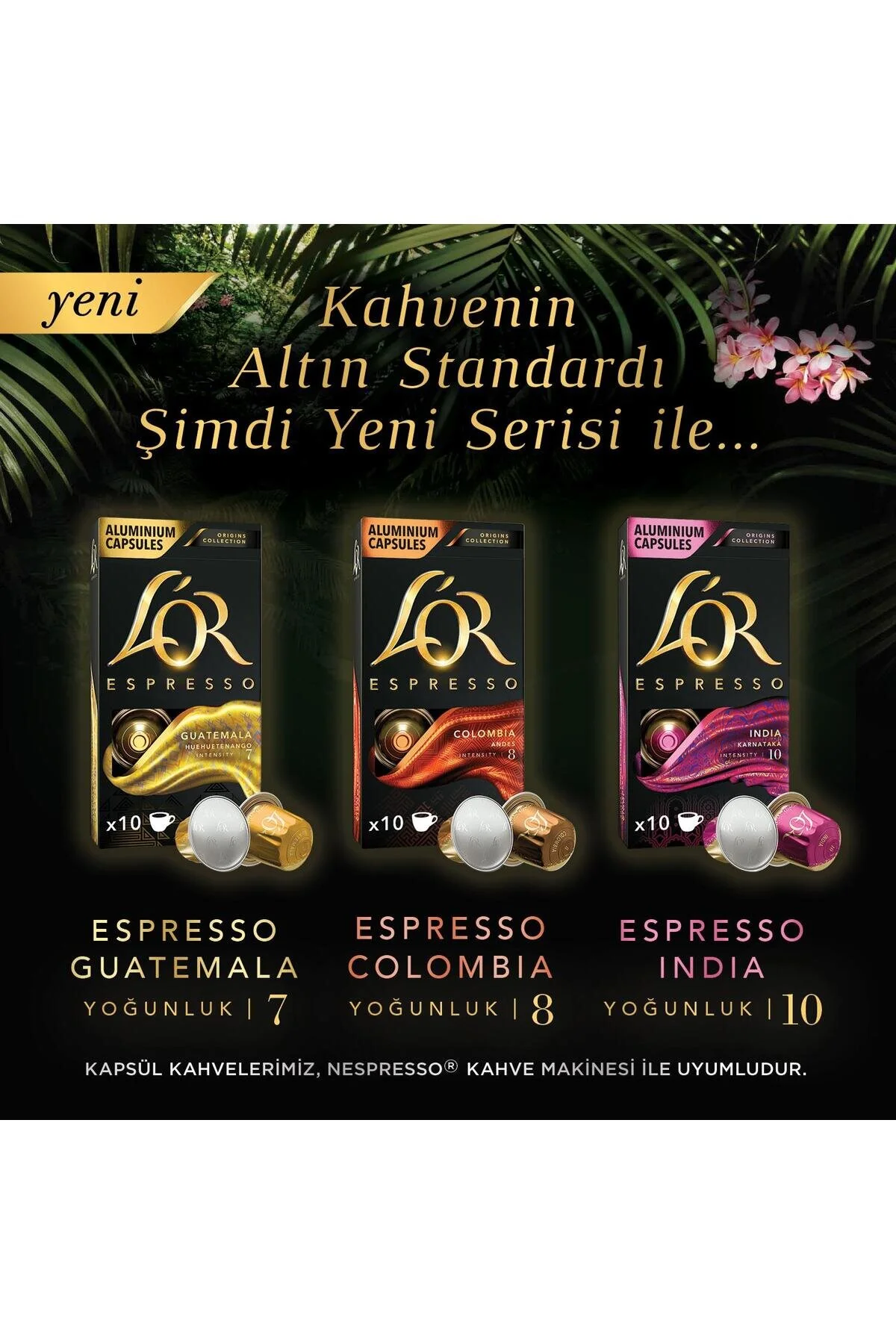 کپسول قهوه منشأ اسپرسو کلمبیا NESPRESSO سازگار با آلومینیومی 10 عدد L'OR