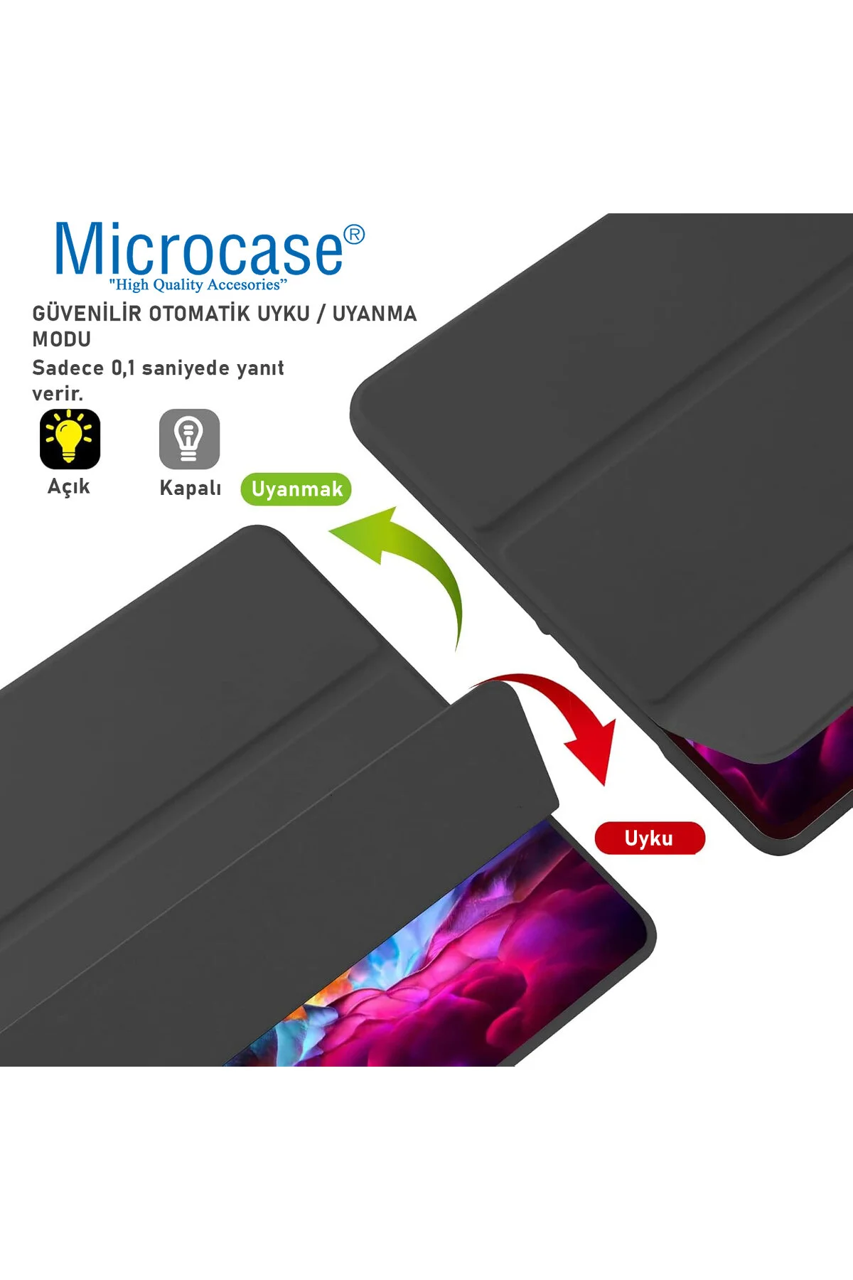 کاور تبلت سازگار با HONOR PAD X8 LITE 9.7 اینچی پایه کیبورد ترکی Microcase