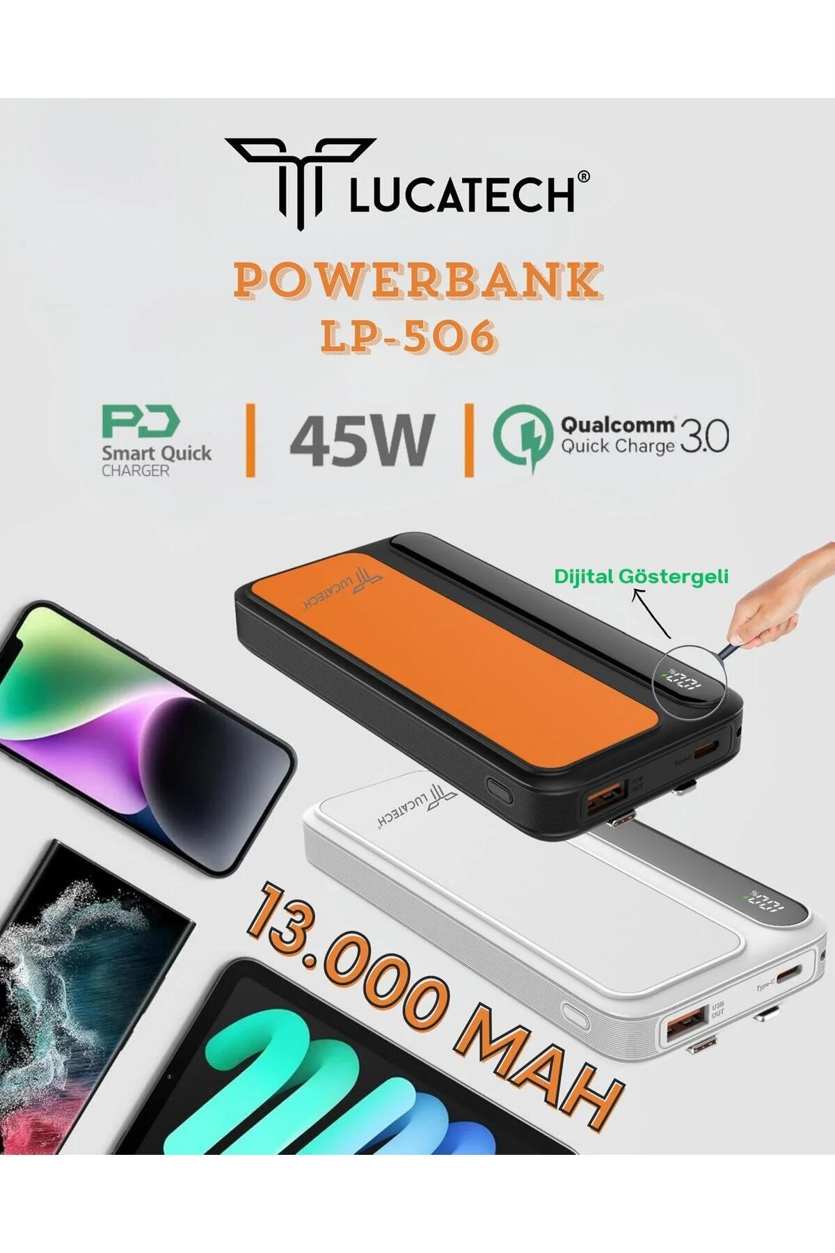 پاوربانک MI 11 LITE فوق العاده سازگار با POWERBANK 45W 13 000 MAH TURBO Lucatech