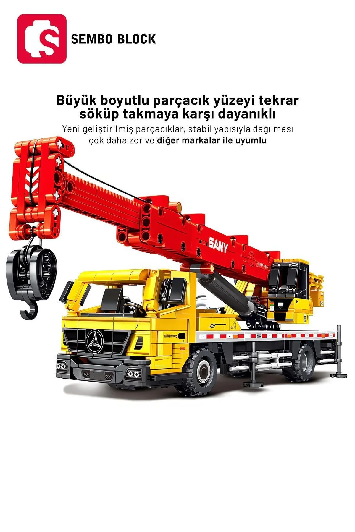 لگو و اسباب بازی های ساخت محور بلوک ساختمانی SANY LICENSED CRANE 991 PIECE سازگار با 712022 از ترکیه Sembo Block