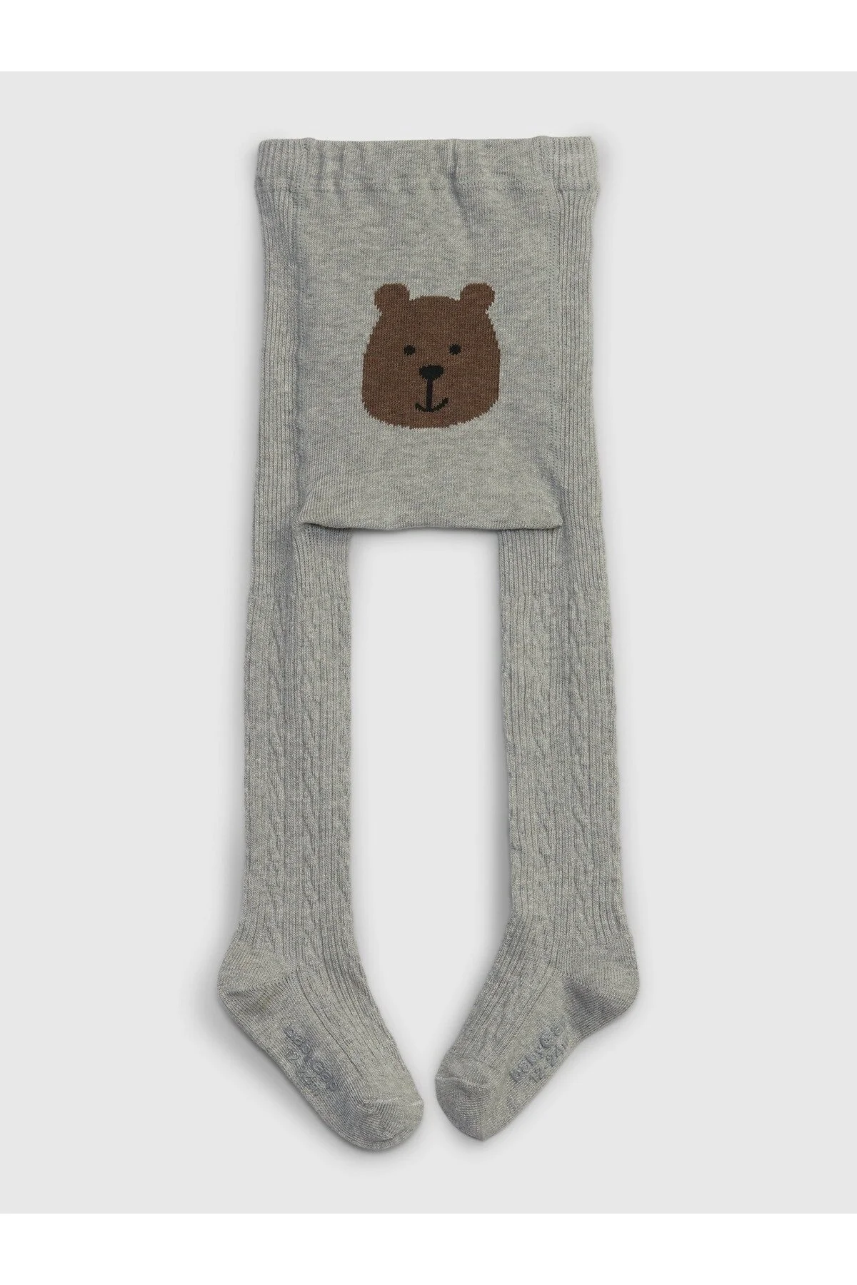 جوراب خاکستری پسرانه و دخترانه بچگانه کابل گرافیکی BEAR ​​ اورجینال GAP