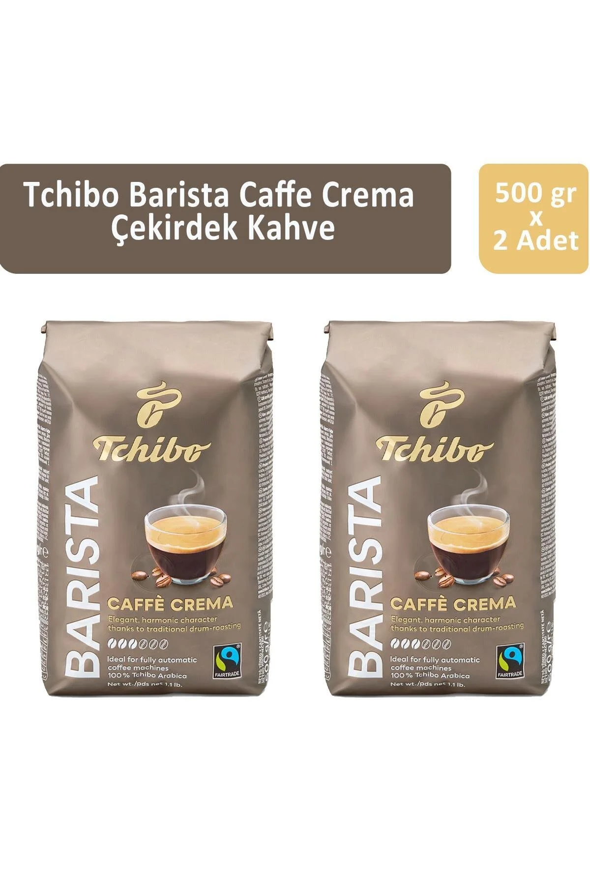 قهوه فیلتر و دانه کامل کافه باریستا کرما 500 گرم در 2 عدد تیچیبـو Tchibo