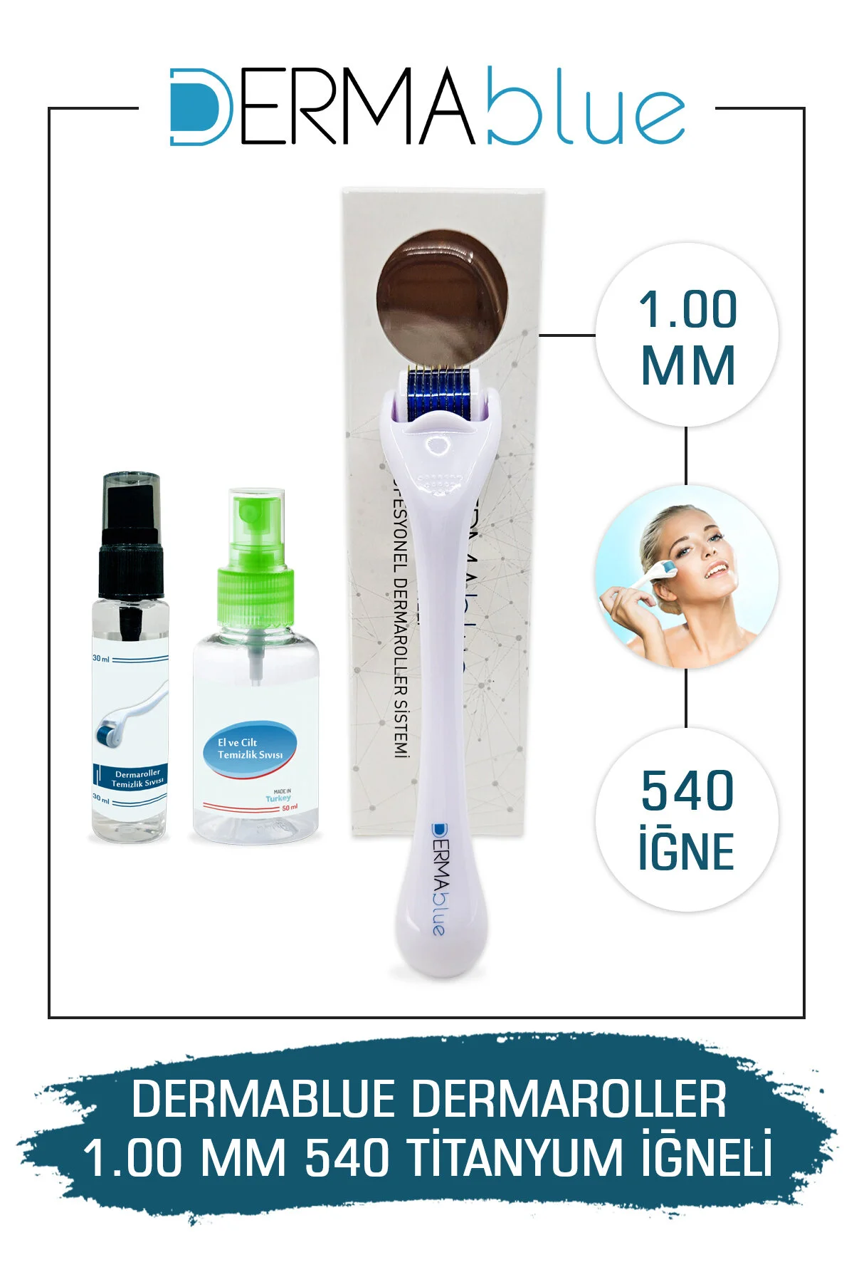 درمارولر تیغه تیتانیوم 540 سوزن 1.00mm با هدیه ضدعفونی کننده Dr.Pen