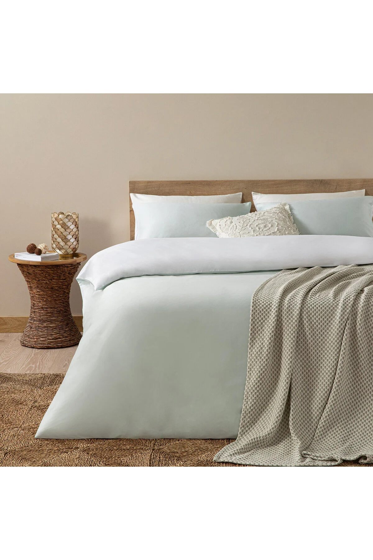 کاور لحاف خیلی بزرگ BETTIE DUVET COVER SET KING YOU 230X220 سانتی متر SELADON WHITE Chakra