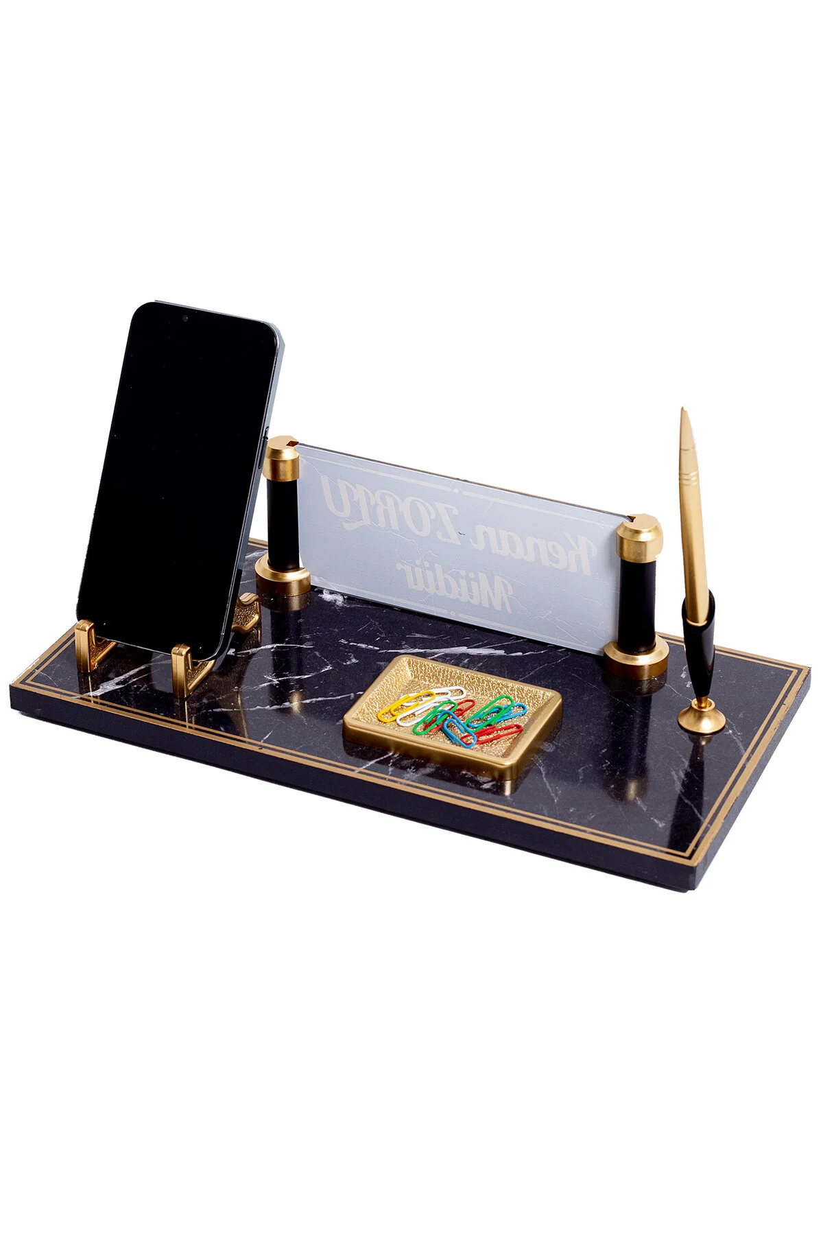 سازمان دهنده رومیزی مشکی نام دسک تاپ دفتر SET NAME NEW GIFT isimliksepeti