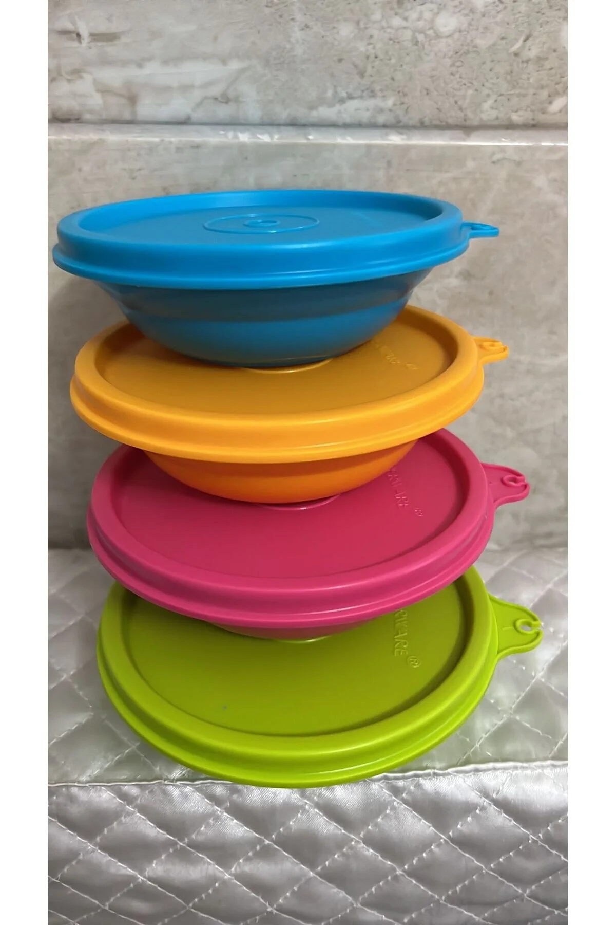ظرف نگهدارنده آبی برچسب قرمز مینی Bonbon 4X150Ml Tupperware