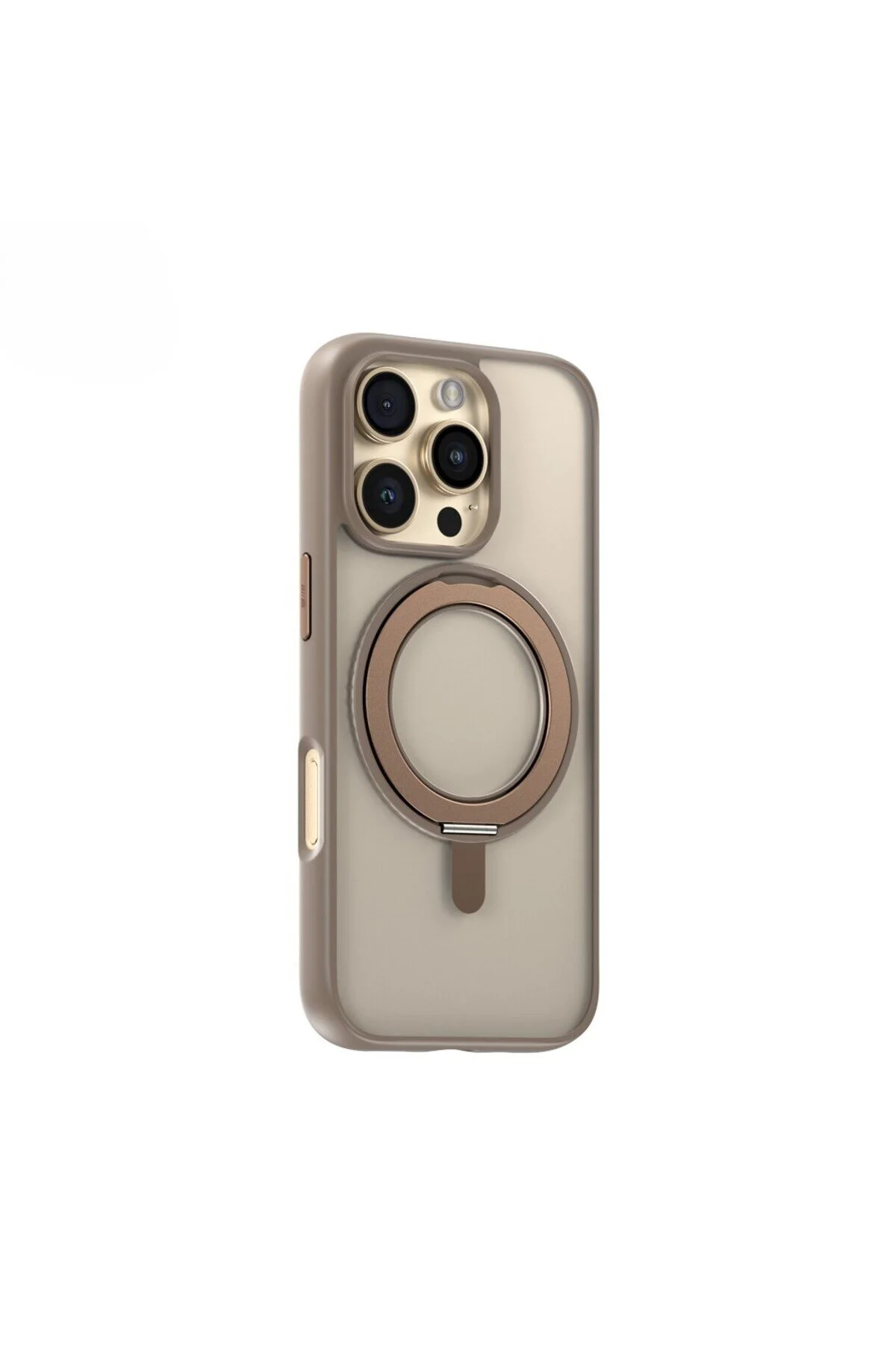 کاور و قاب گوشی طلایی 360 سازگار با پوست IPHONE 16 PRO MAX پایه MAGSAFE BLUEO
