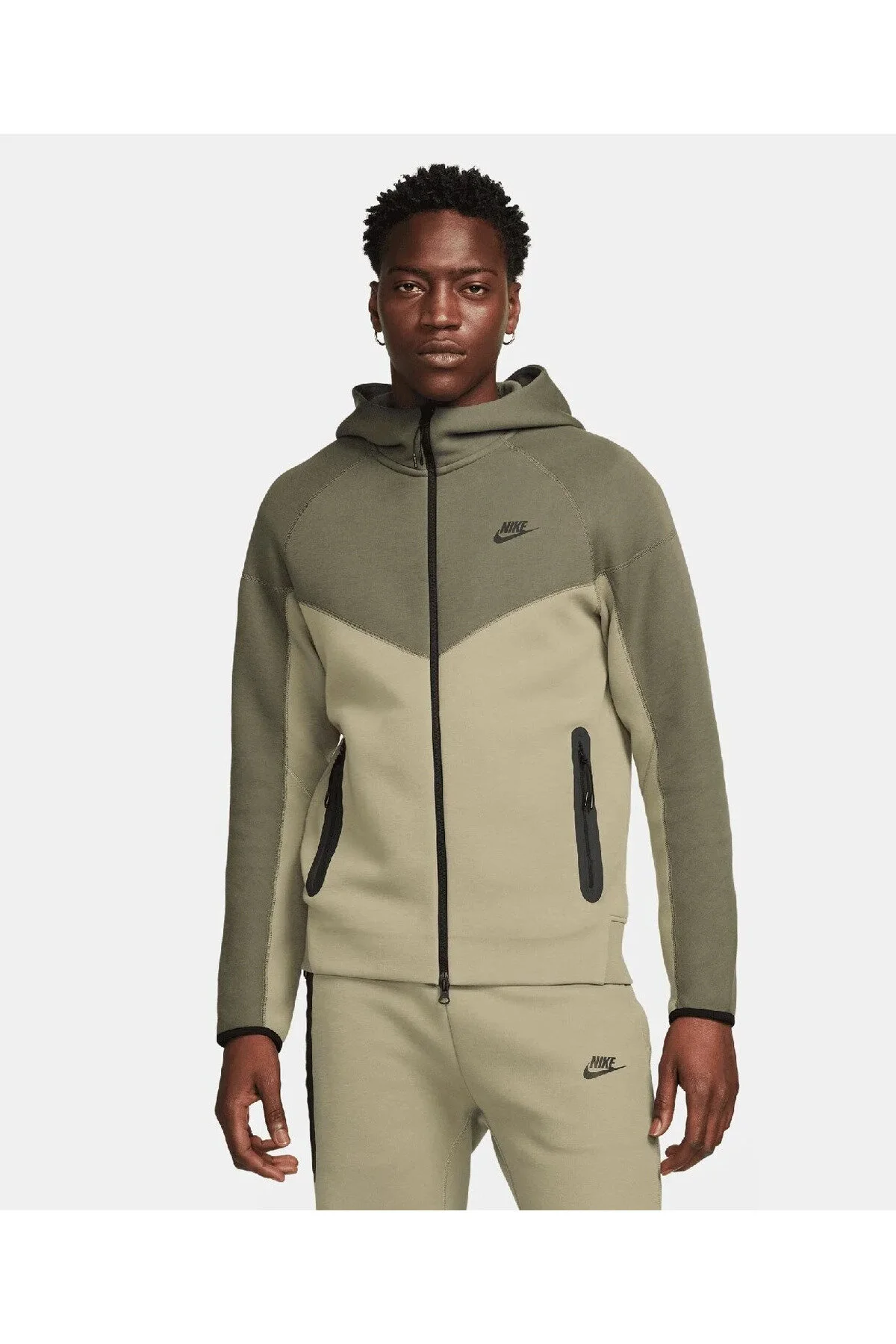 سویشرت ورزشی سبز مردانه Fleece Tech Full Sizipp نایک Nike