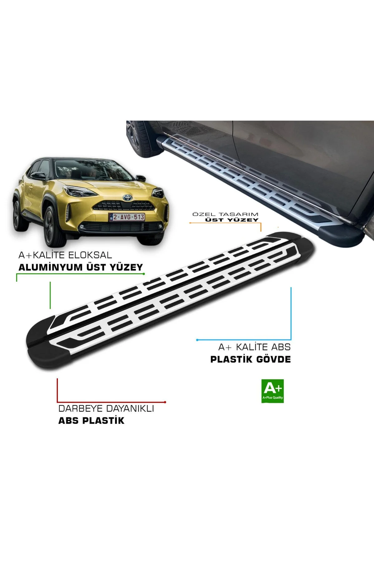 کیت بدنه خودرو YARIS CROSS 2022 2023 2024 2025 SIDE STEP سازگار Tunax