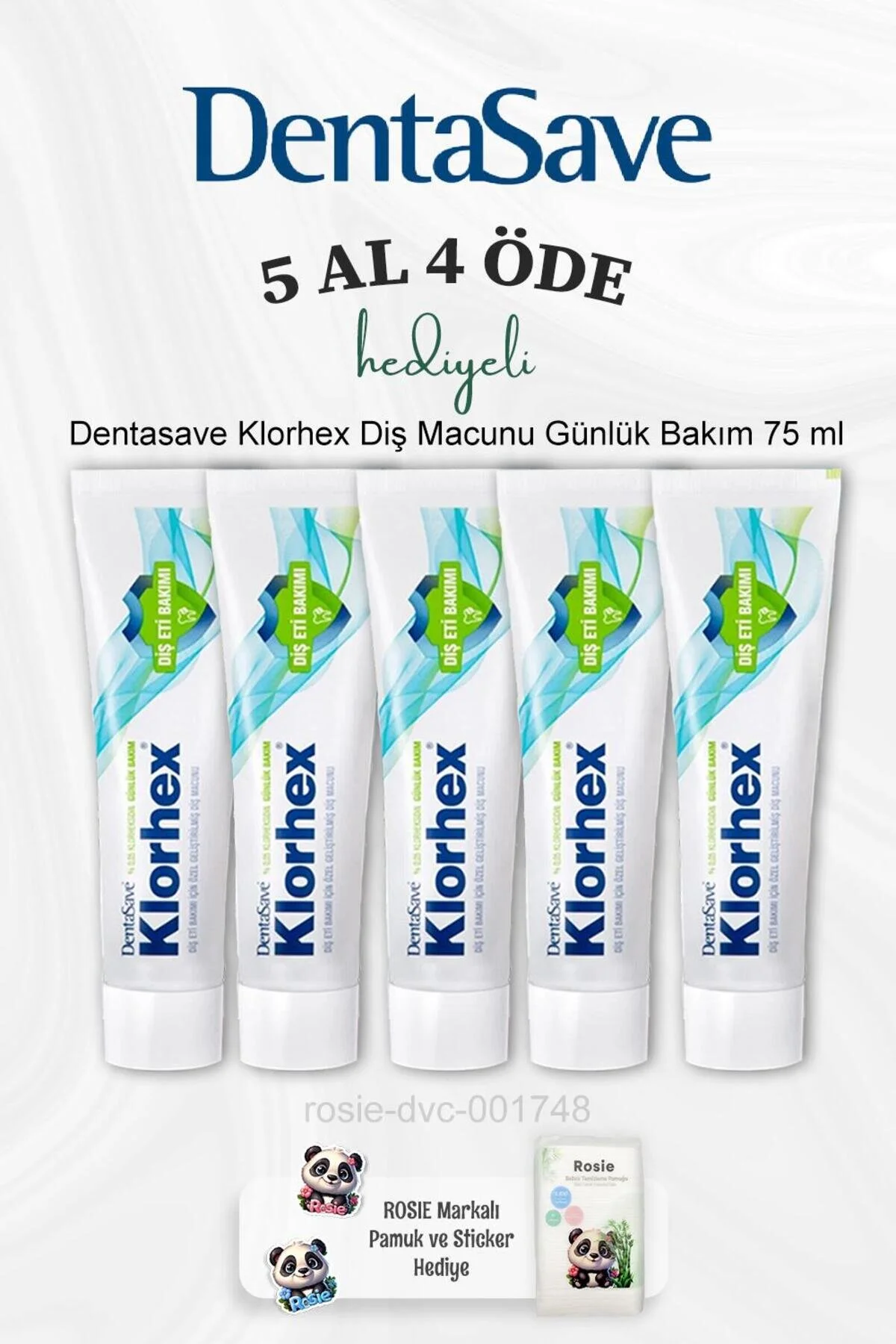 خمیردندان خمیر دندان کلرهکس مراقبت روزانه 75 میلی لیتری خرید 5 پی 4 و رزی پاموک اورجینال Dentasave