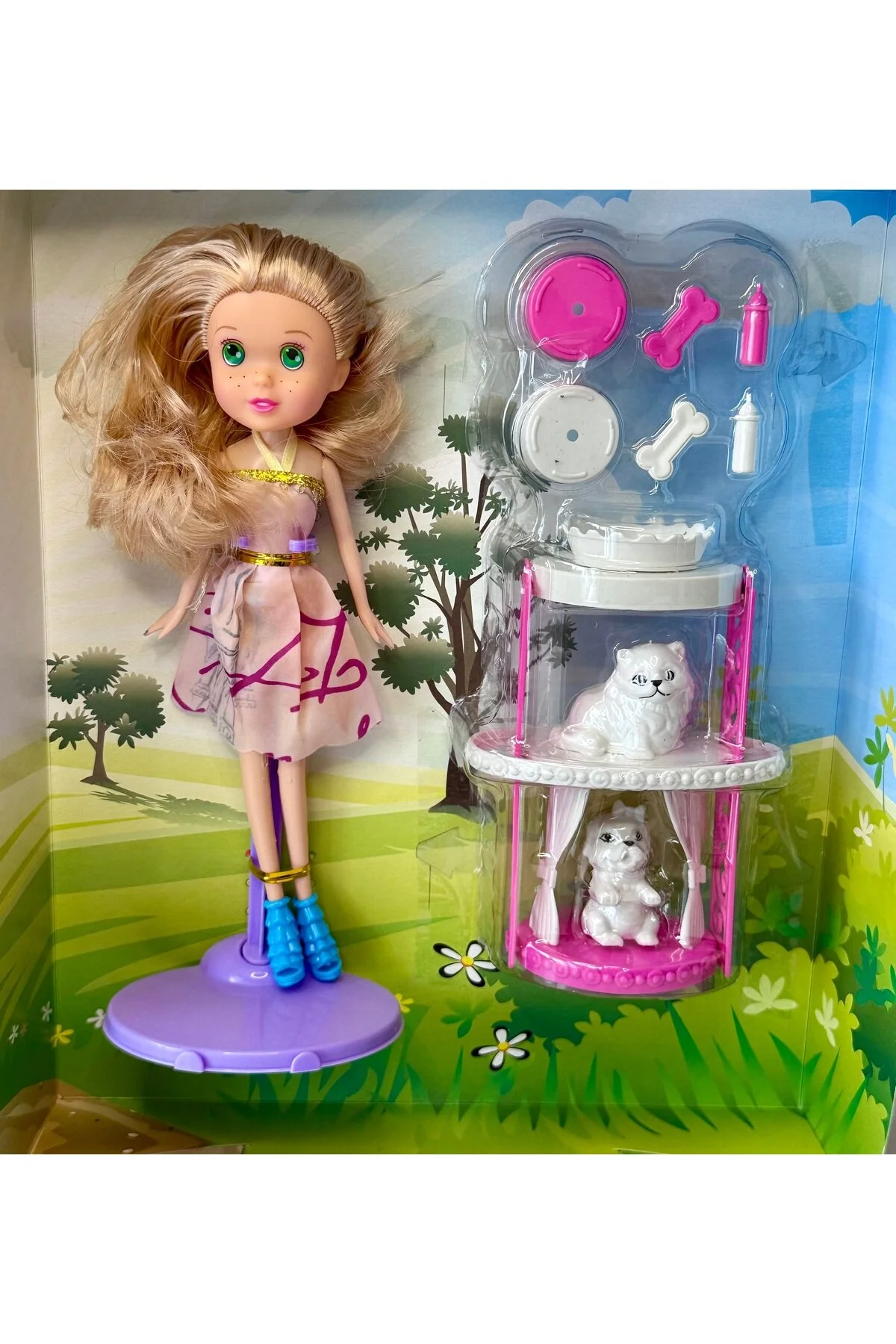 عروسک های اسباب بازی و لوازم جانبی بچه با سگ استخوان بطری DF ToyShop