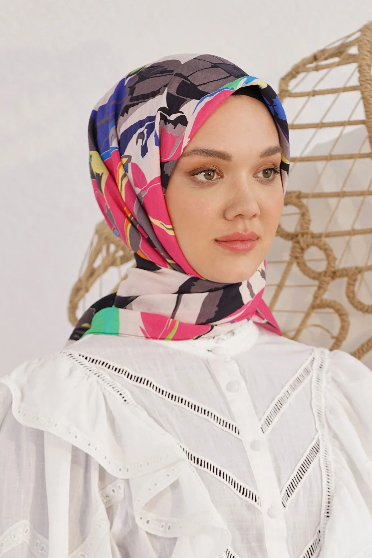 روسری صورتی حجاب الماس لیلی IPEXI 4276 Loryan