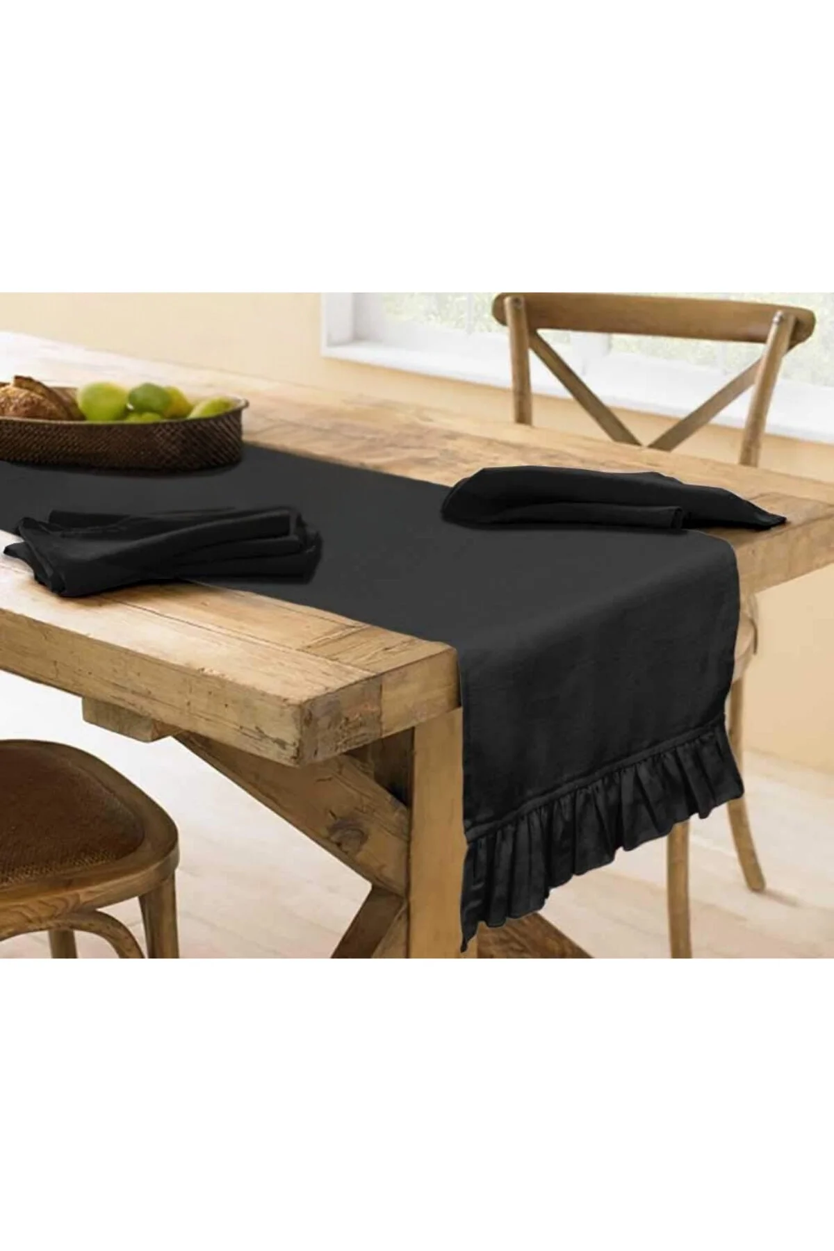 رانر و زیر بشقابی دونده سیاه 40 X 140 سانتی متر دکمه نرم با BOHEMIAN SCANDINAVIAN کریسمس Bc Home