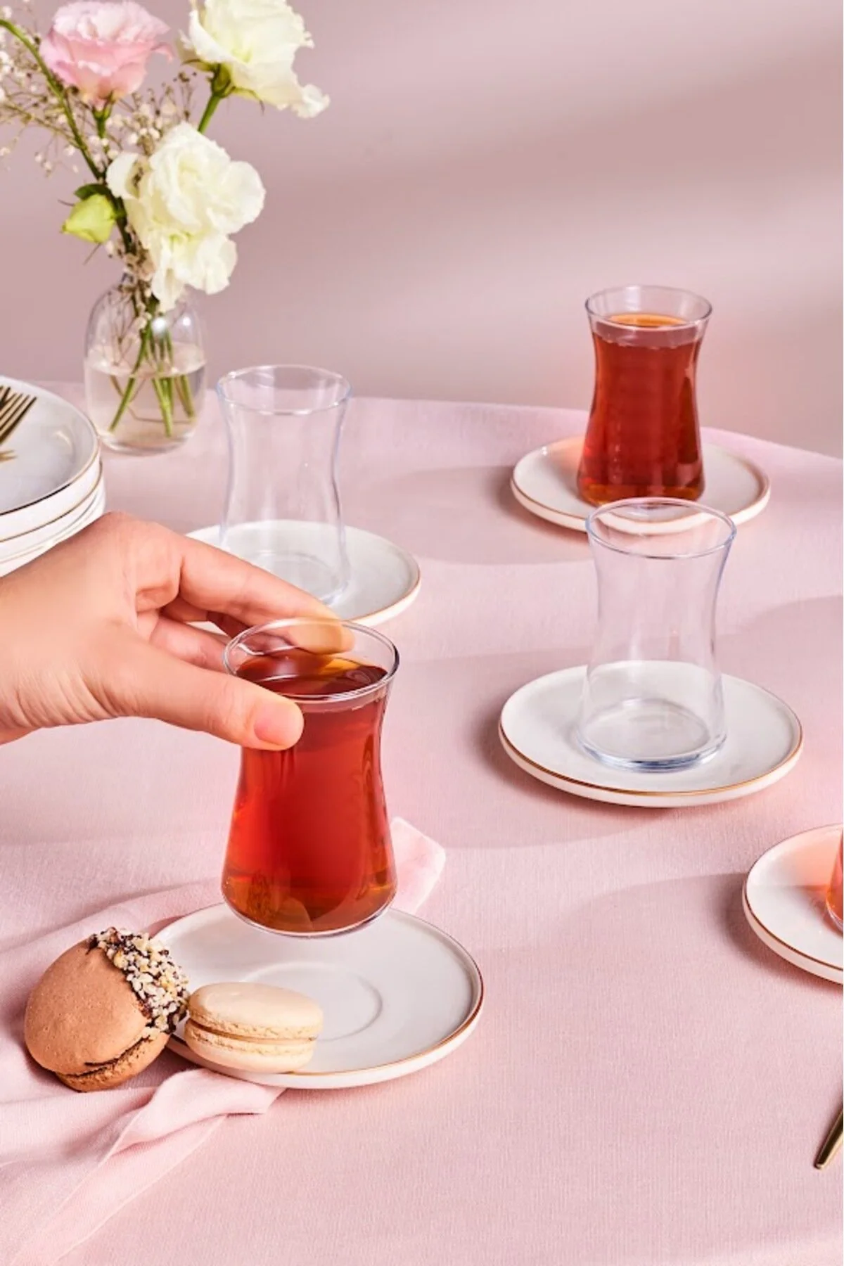 لیوان MERIDIAN 12 قطعه چای مجموعه طلا 165 میل کاراجا Karaca