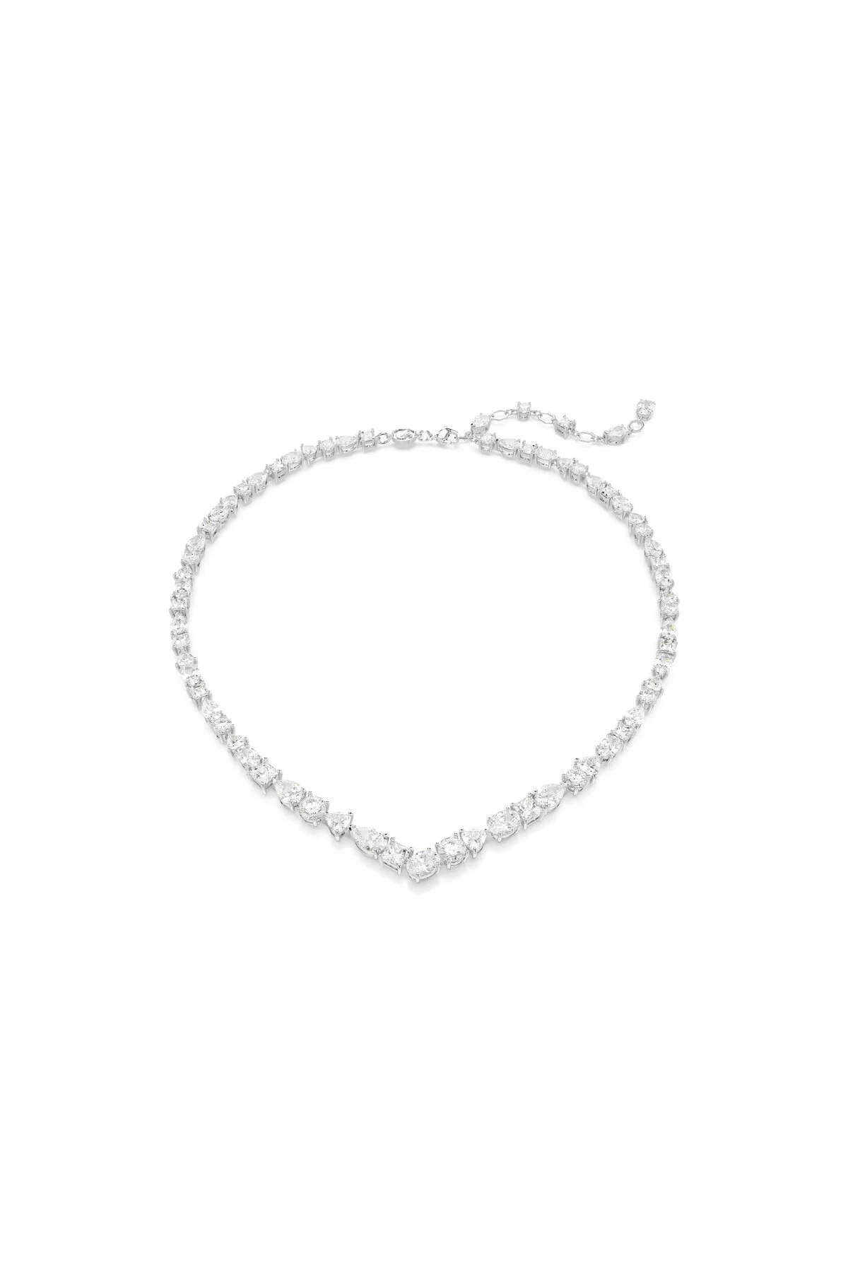 گردنبند زیرکون مسمرا برش های مخلوط پوشش سفید رودیوم سواروسکی اورجینال Swarovski